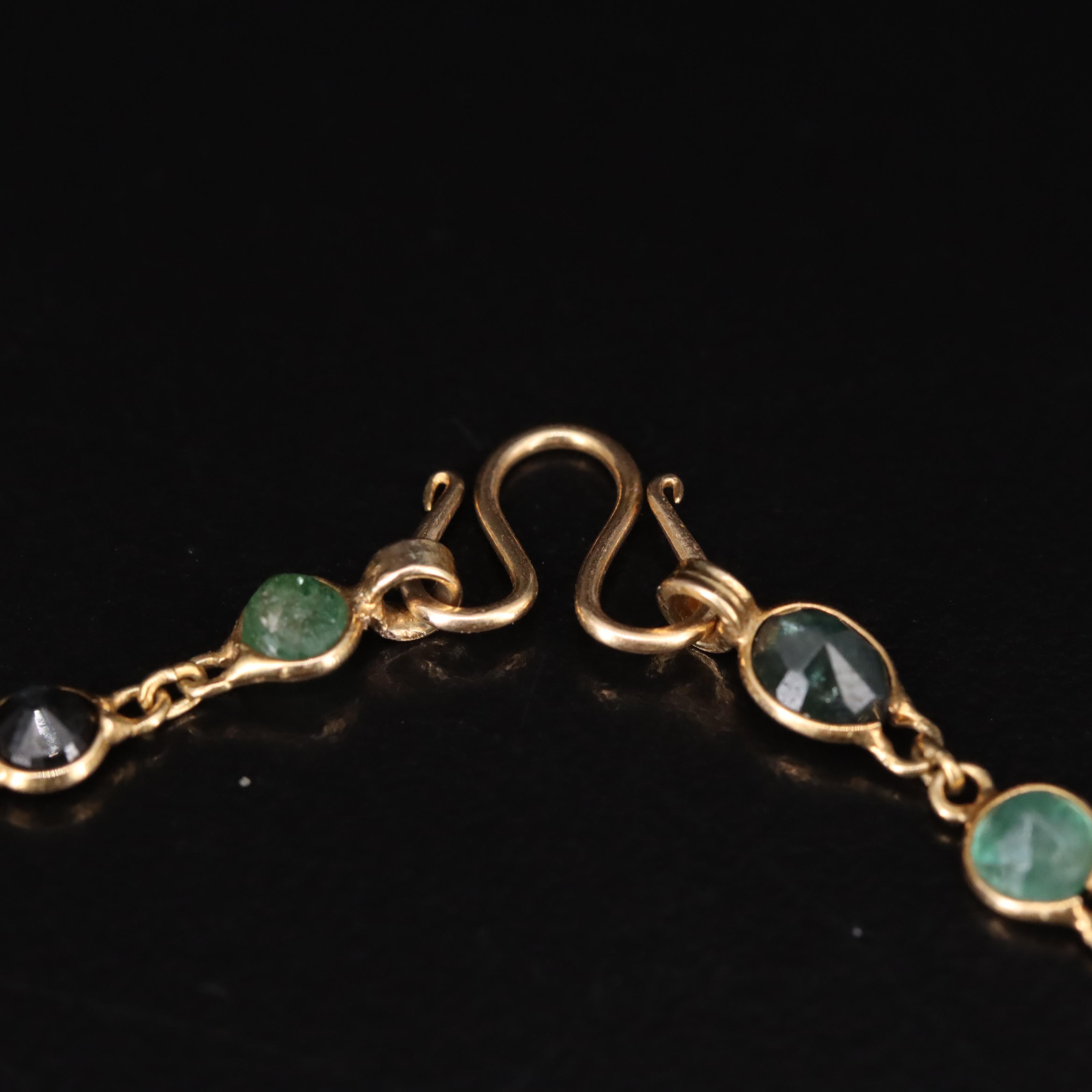 14K Emerald, Ruby and Sapphire Necklace