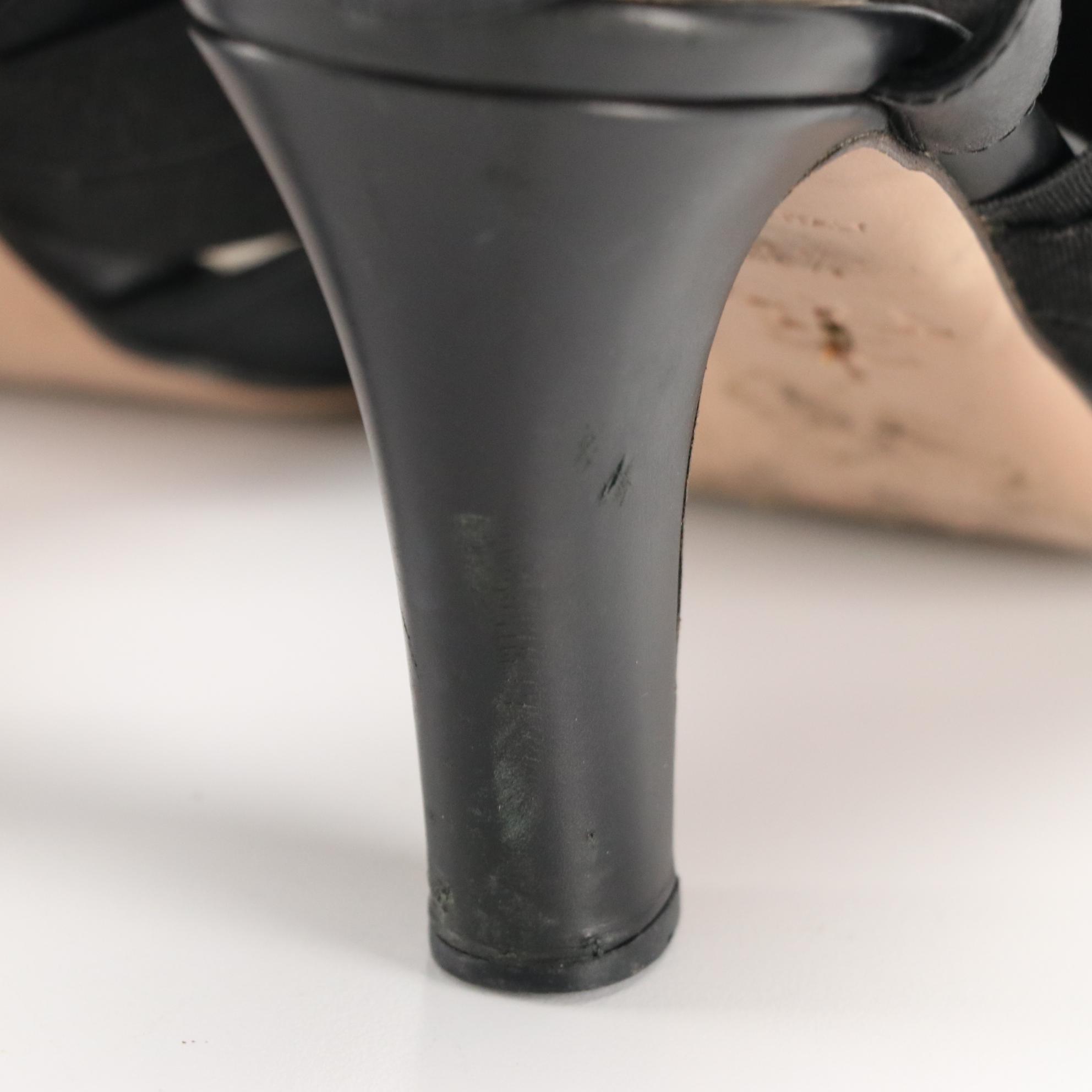 Prada Crisscross Strap and Leather High Heel Dress Sandals