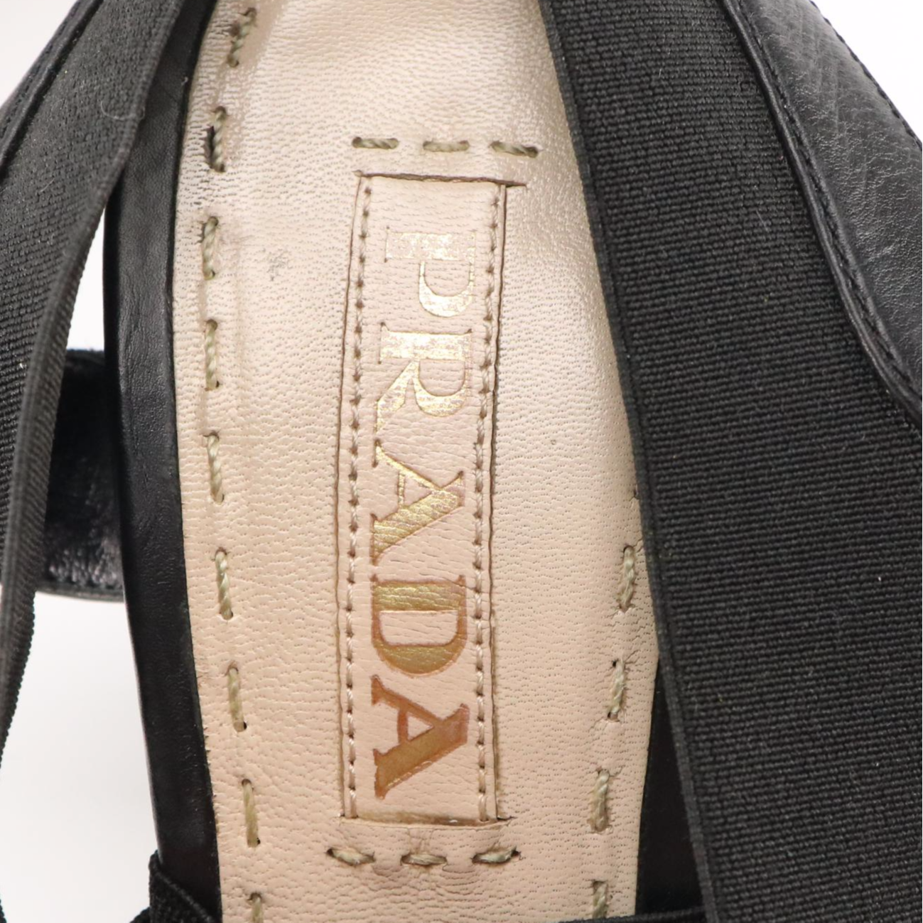 Prada Crisscross Strap and Leather High Heel Dress Sandals