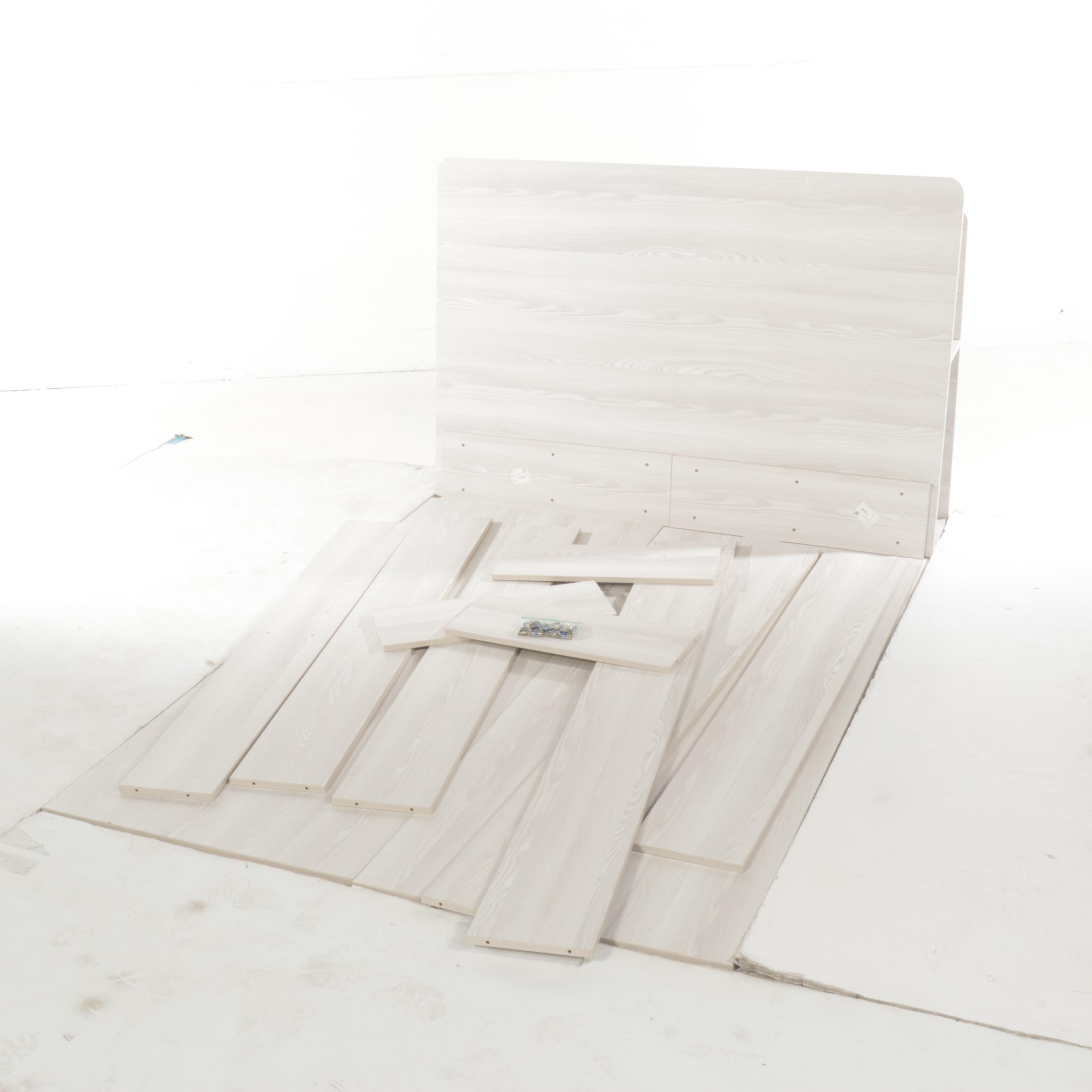 Grained Laminate Queen Platform Bed