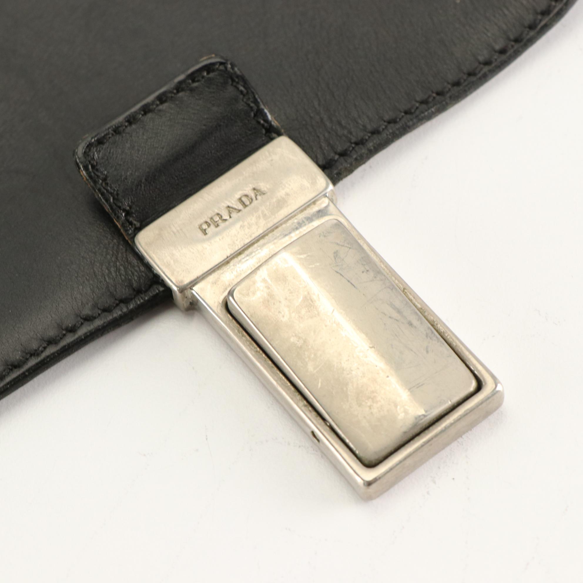 Prada Soft Briefcase in Black Leather and Tessuto Nylon