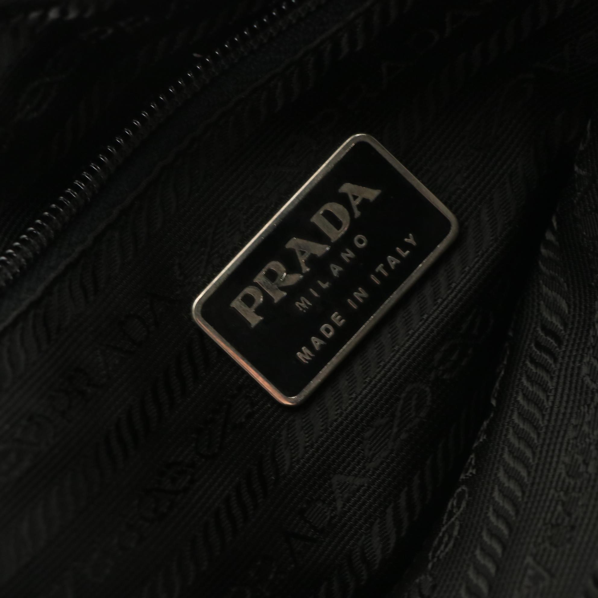Prada Soft Briefcase in Black Leather and Tessuto Nylon
