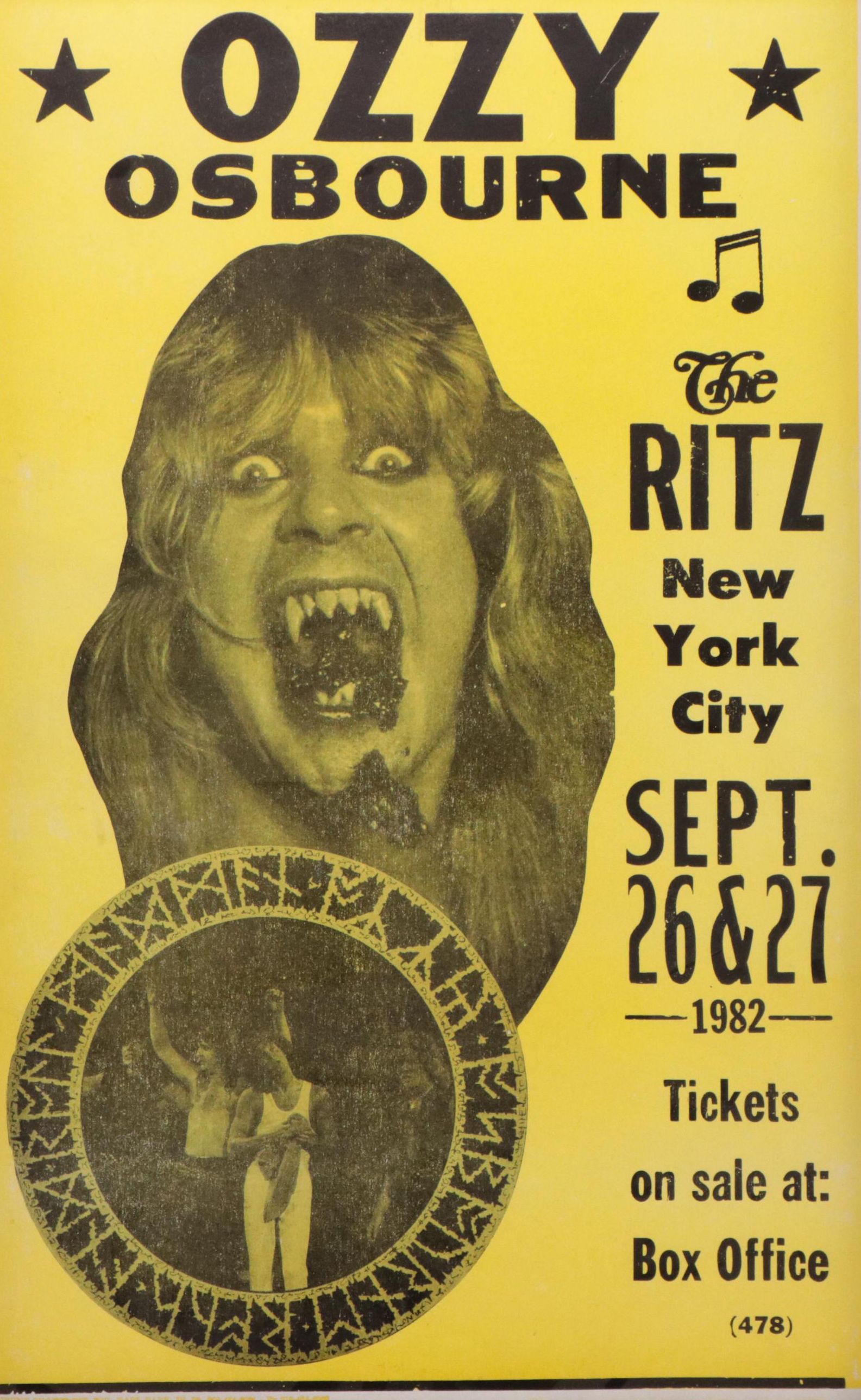 Ozzy Osbourne Concert Poster, 1982