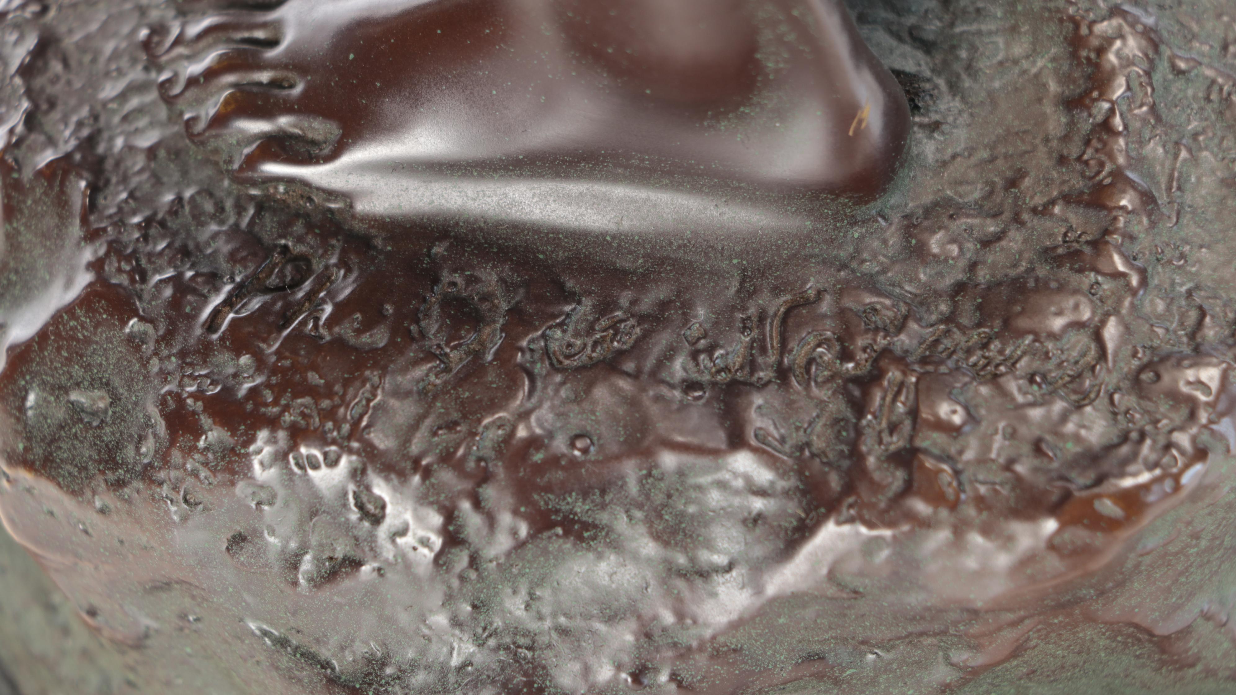 Art Nouveau Style Slag Glass and Metal Nude Woman and Peacock Figural Table Lamp