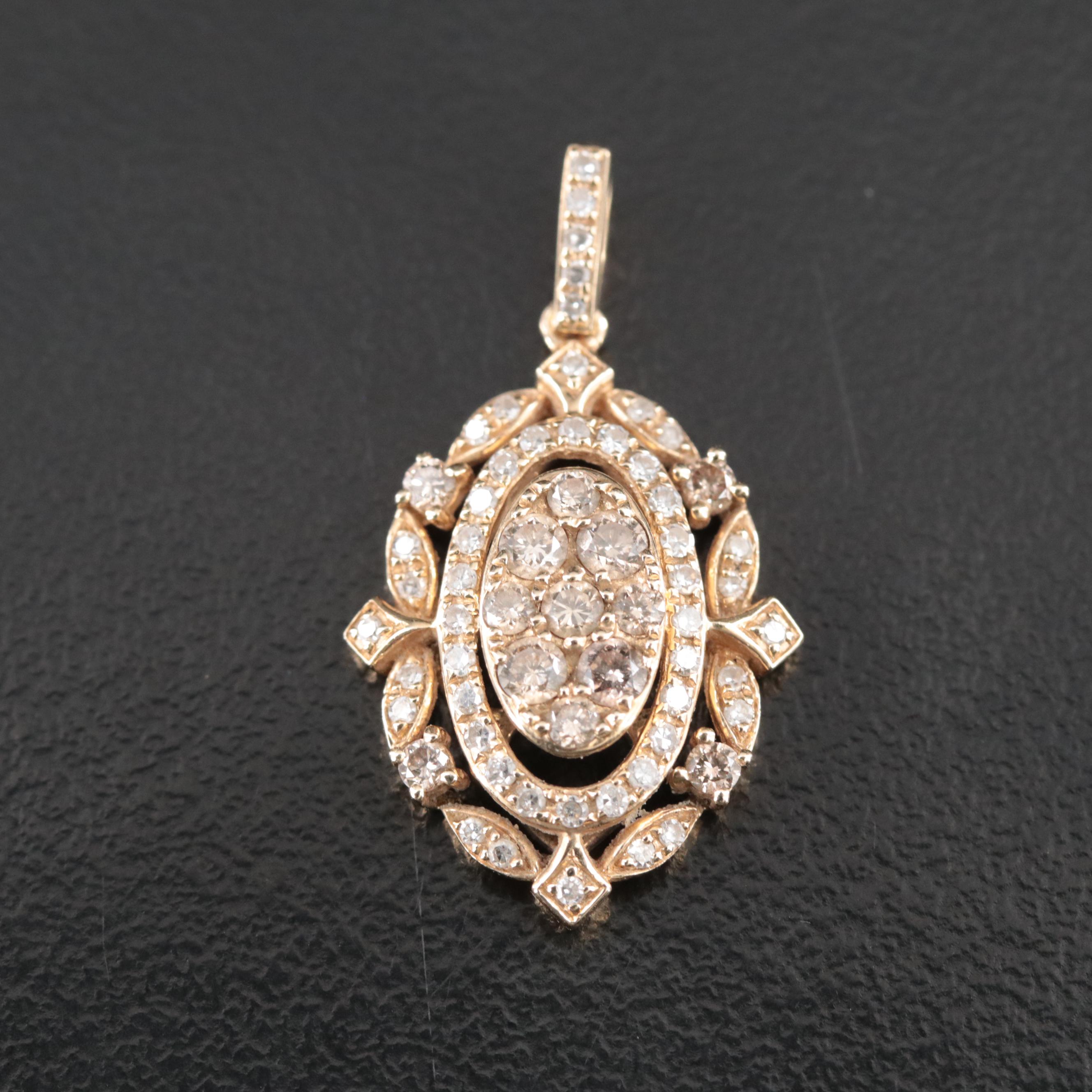 EFFY 14K 0.70 CTW Diamond Pendant Including Fancy Color Stones