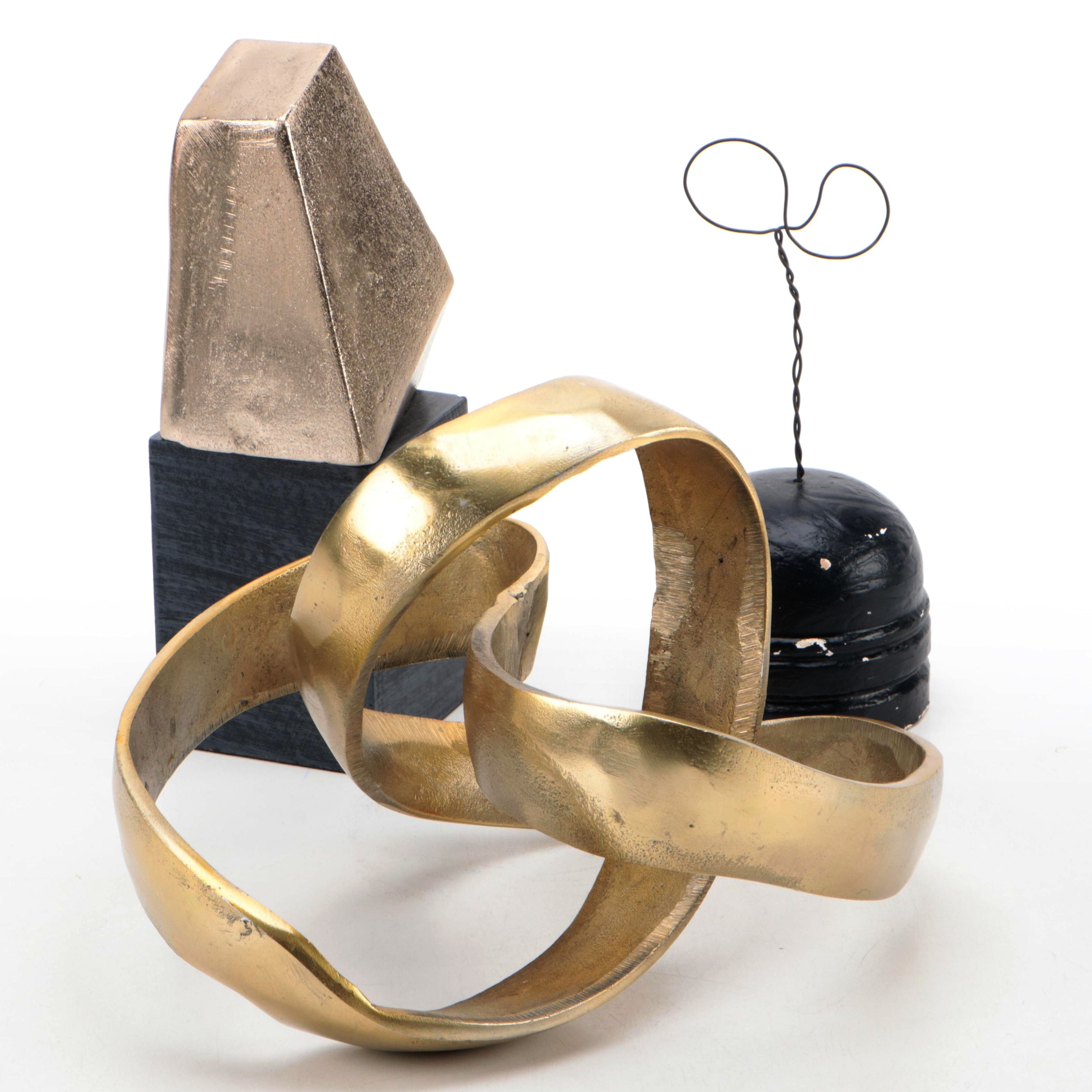 Metal Knot Sculpture with More Abstract Sculptures