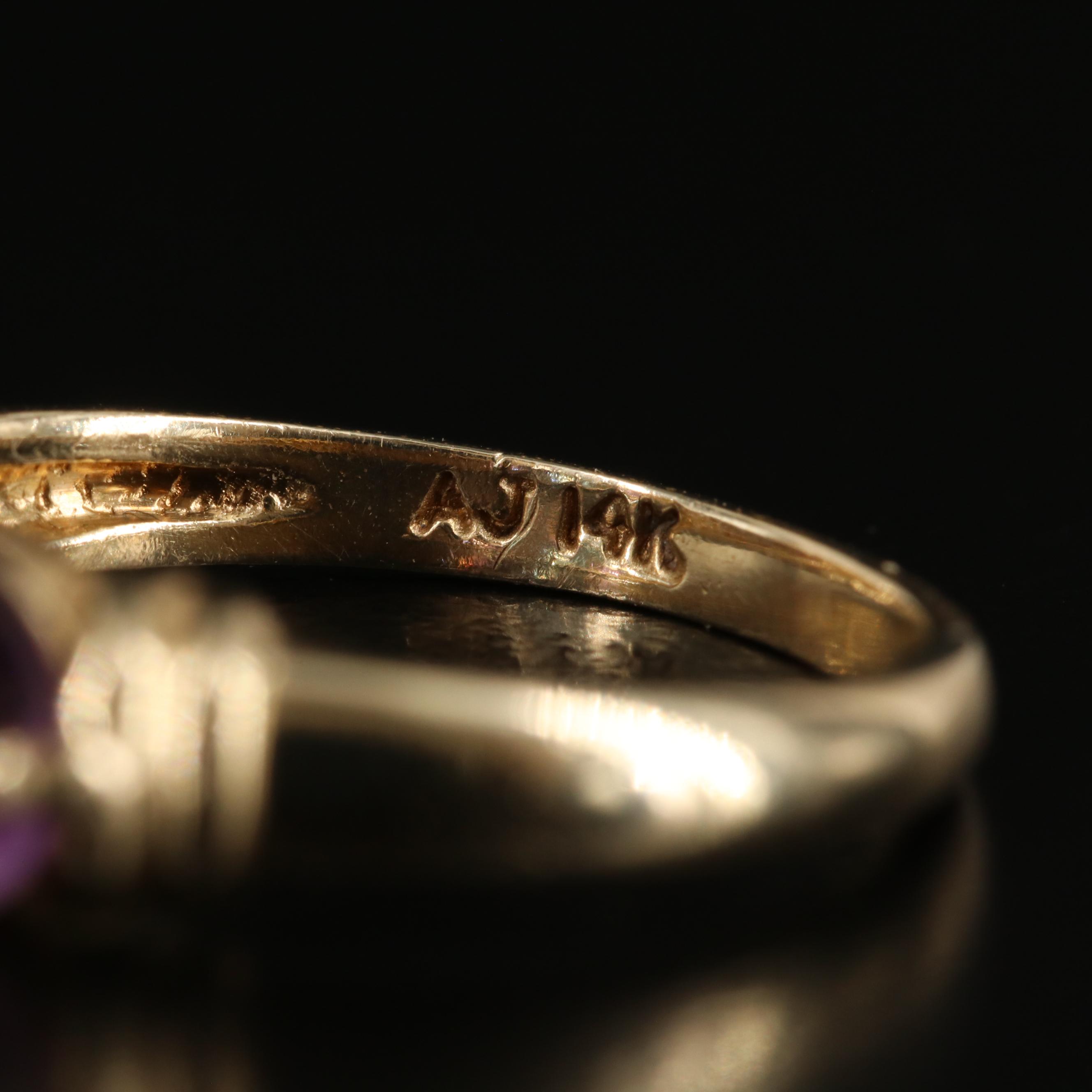 14K Sky Blue Topaz and Amethyst Ring