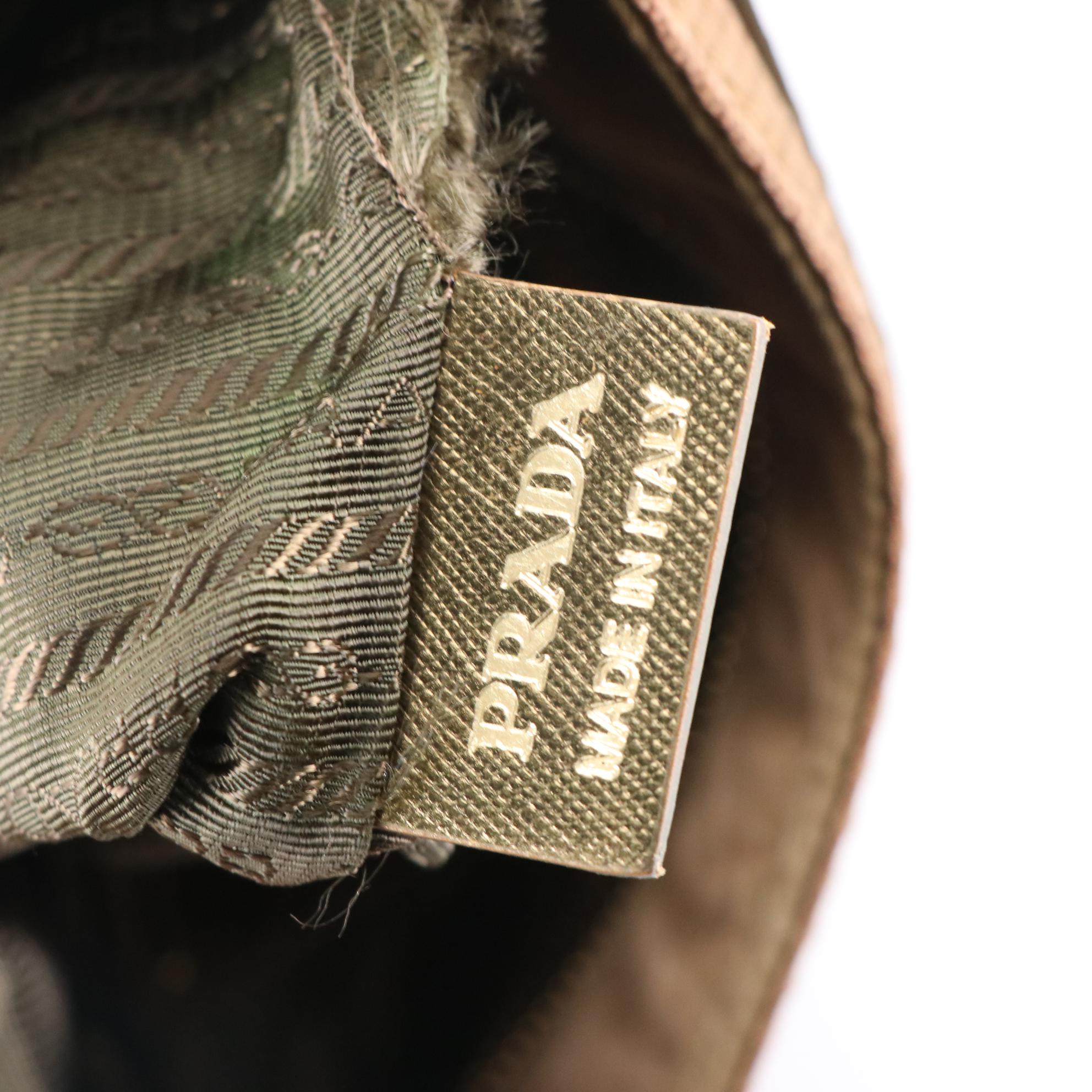 Prada Canapa Logo Nylon Crossbody Bag with Metallic Saffiano Leather Trim