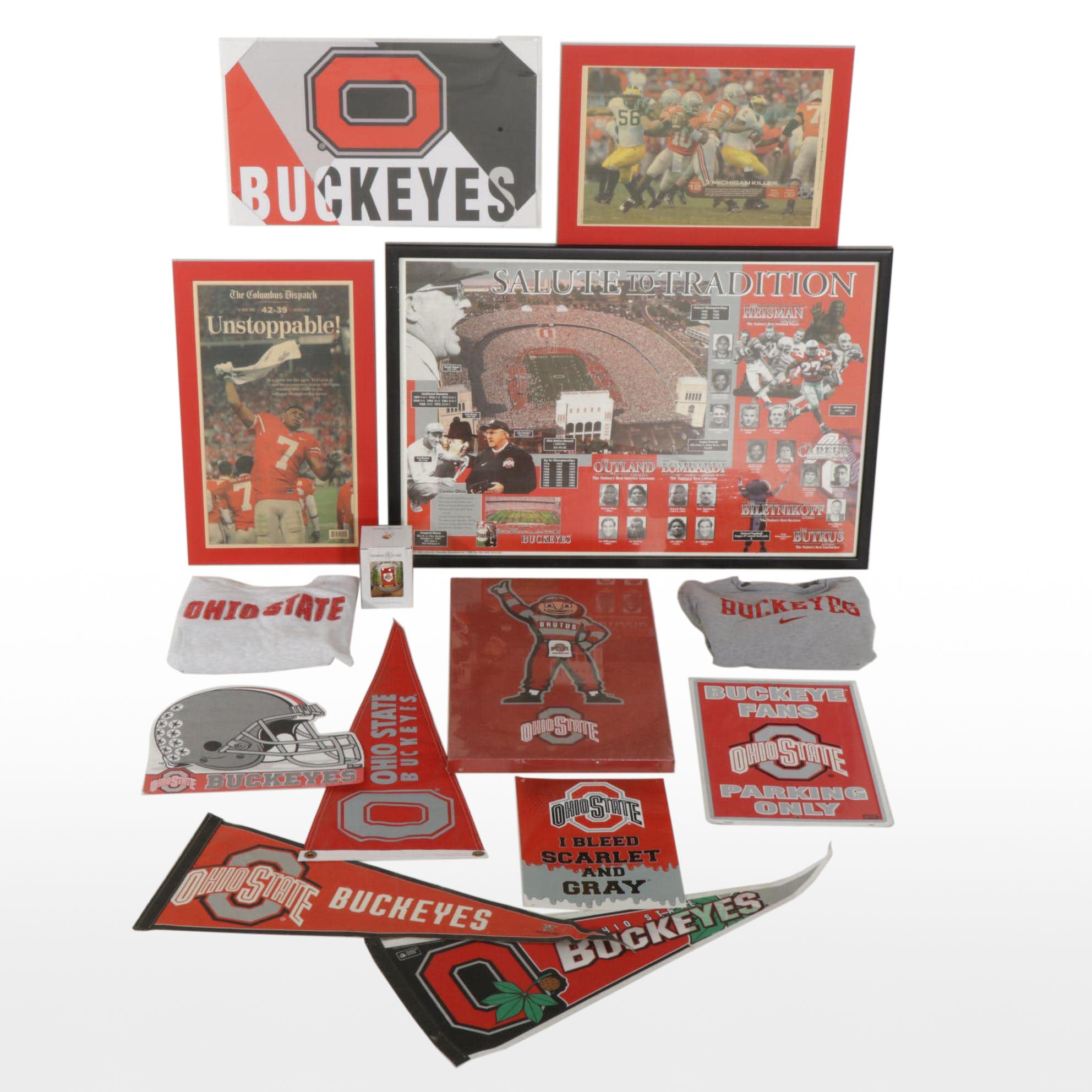 The Ohio State University Buckeyes Pennants with Other Memorabilia