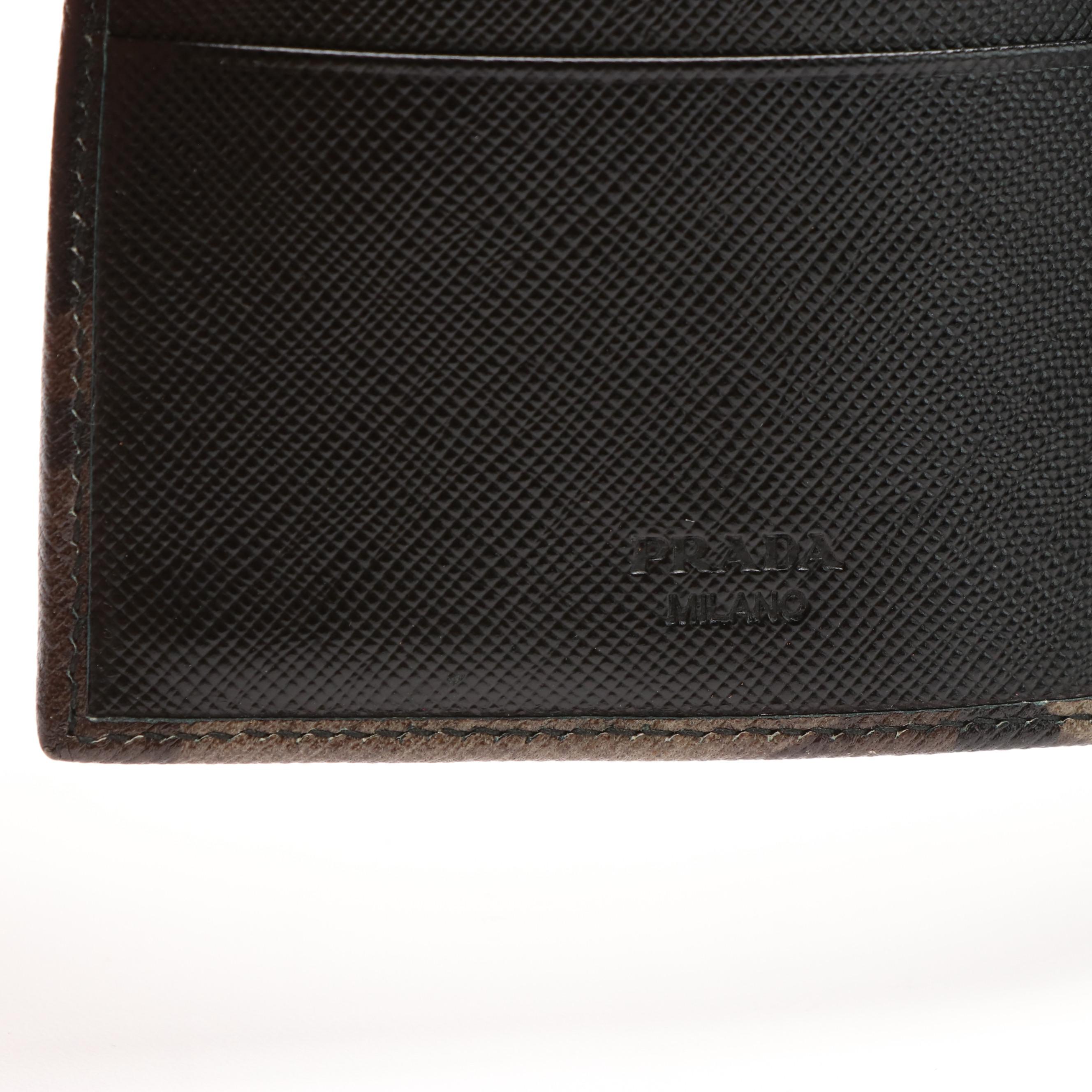 Prada Saffiano Camouflage Leather Bifold Wallet with Box