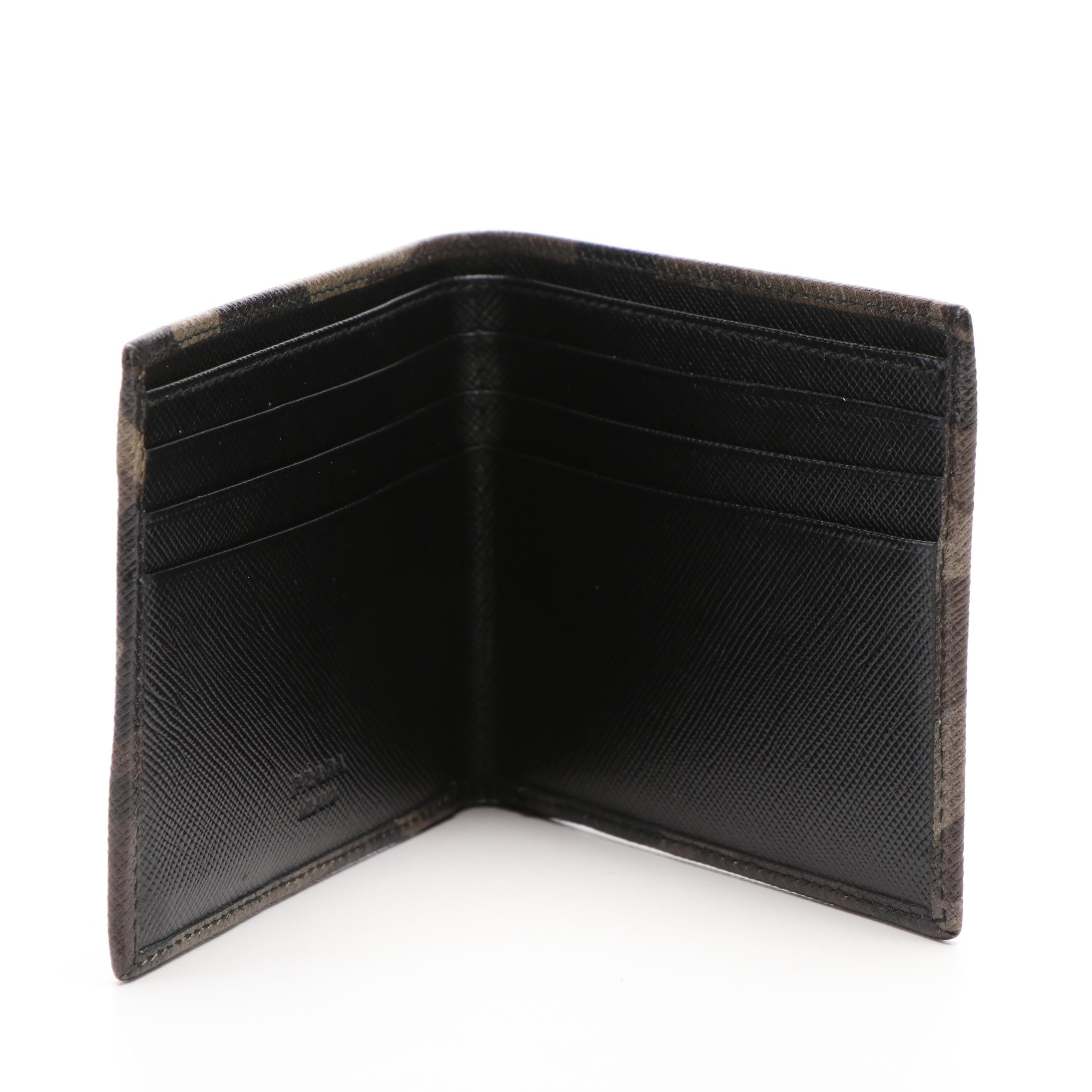 Prada Saffiano Camouflage Leather Bifold Wallet with Box