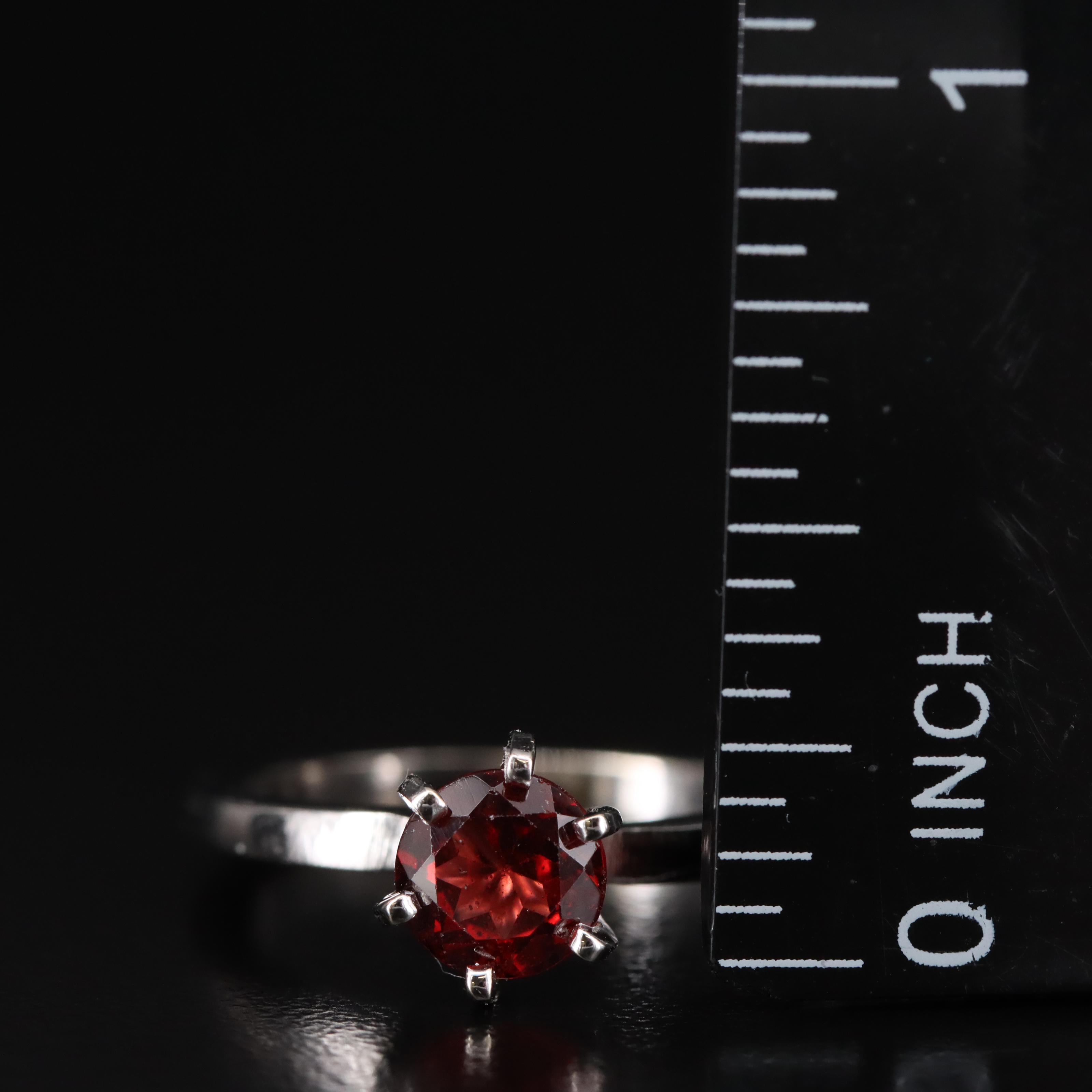 14K Garnet Solitaire Ring