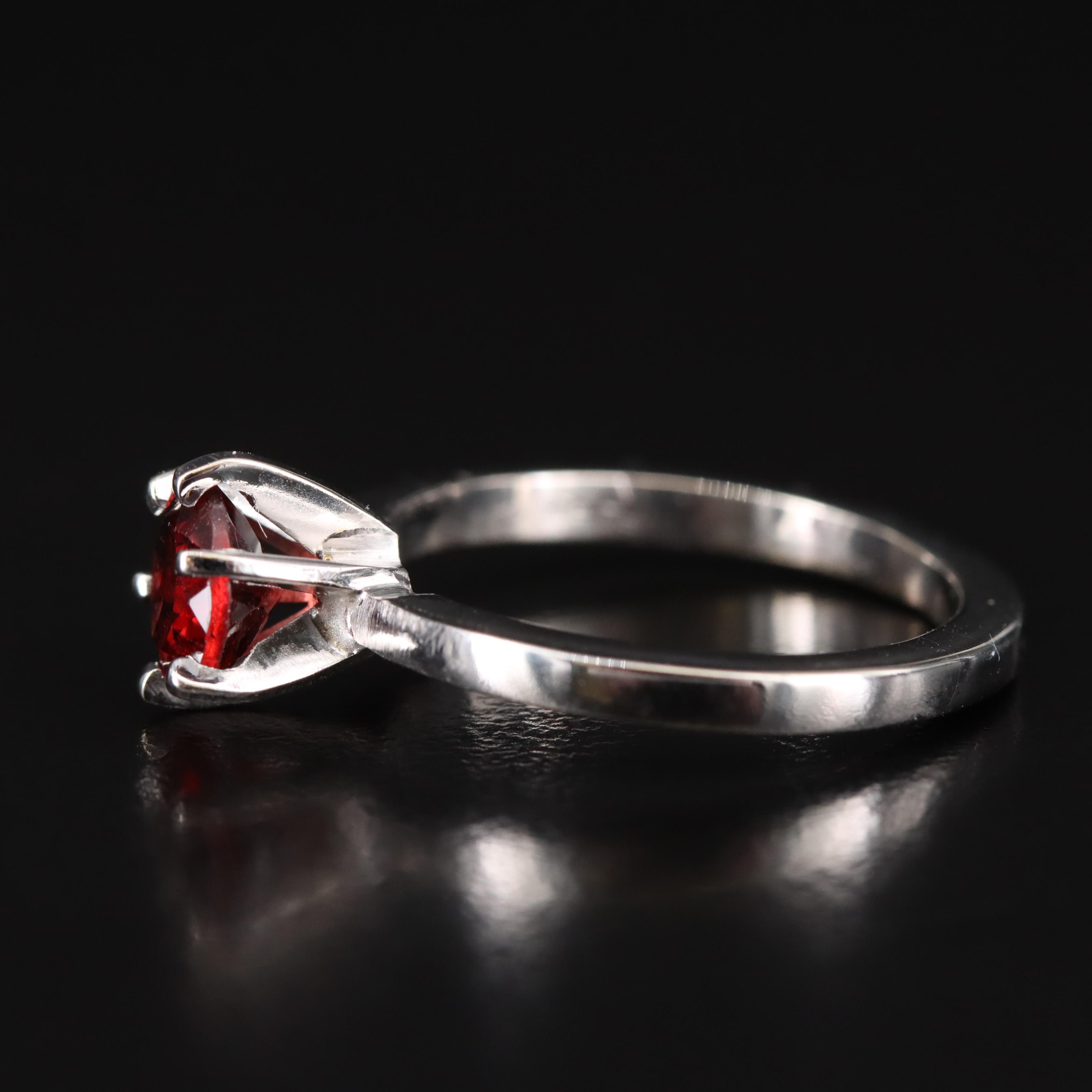 14K Garnet Solitaire Ring