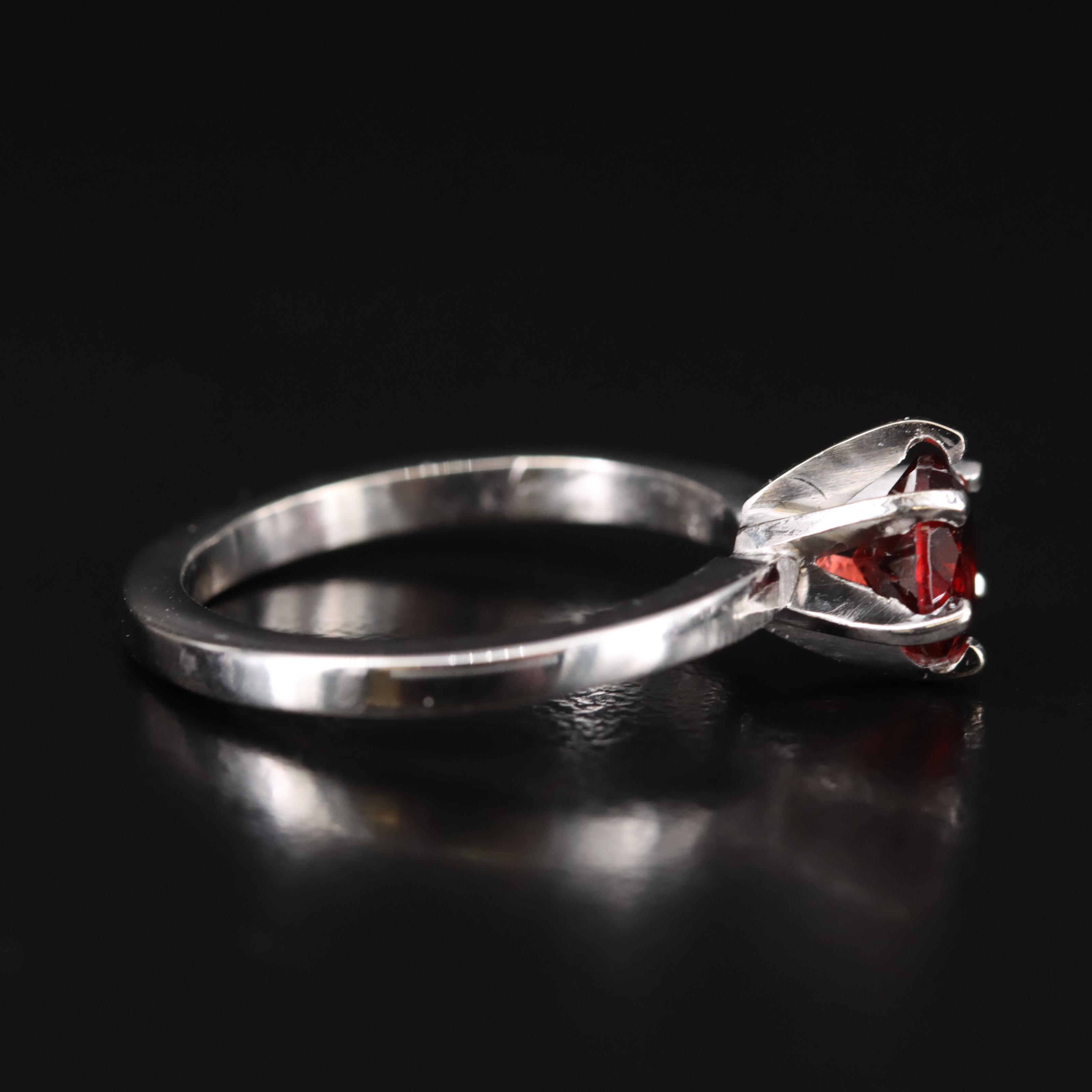14K Garnet Solitaire Ring