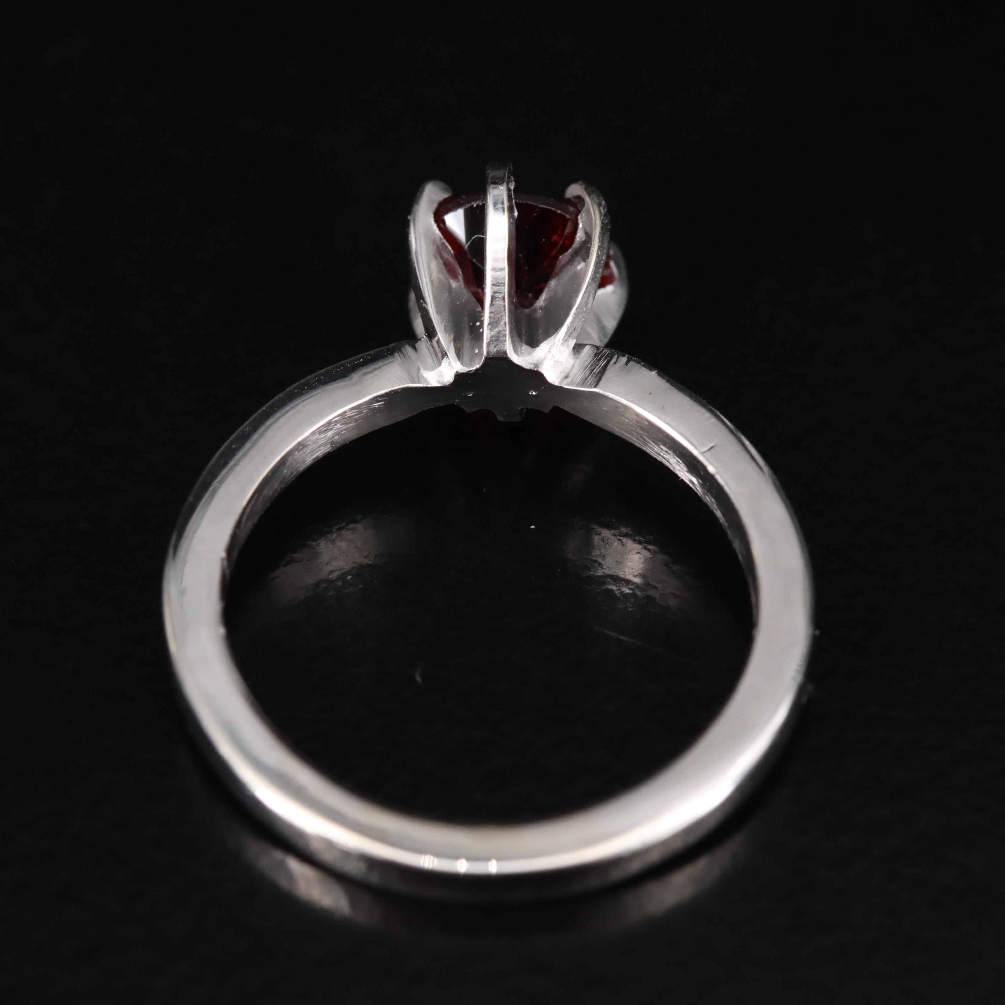 14K Garnet Solitaire Ring