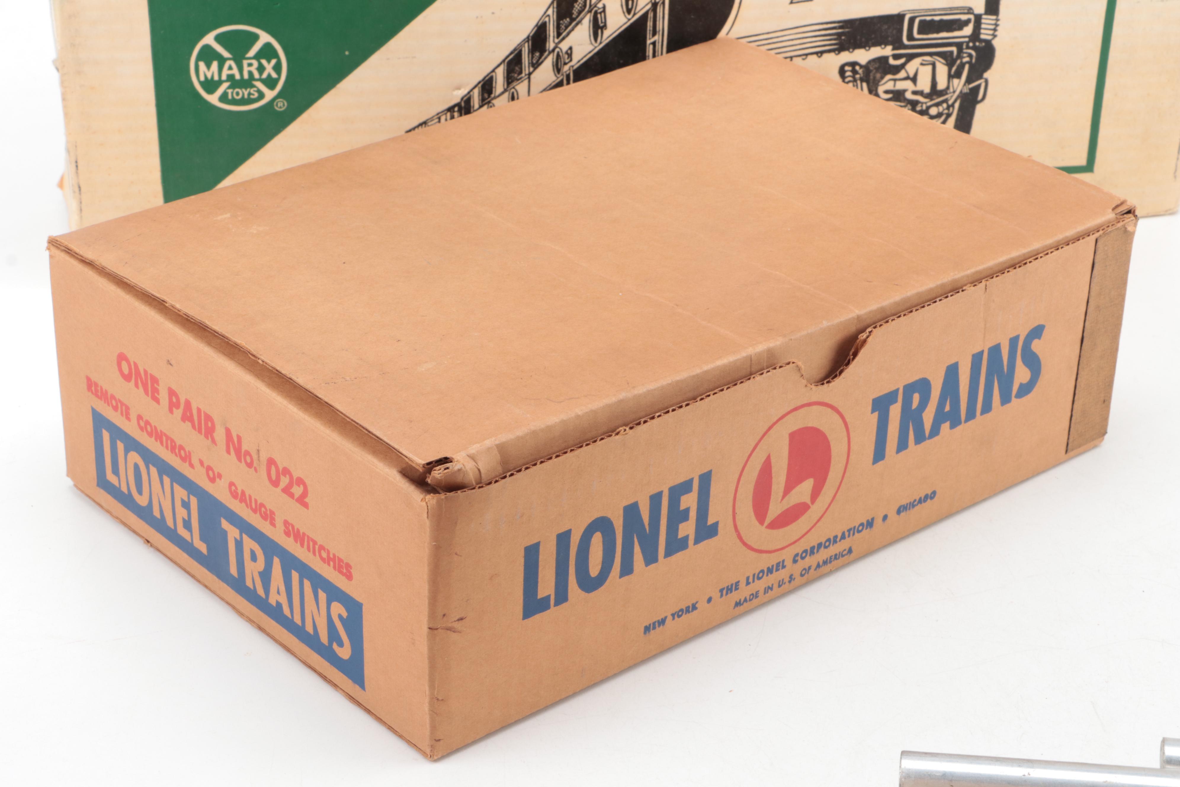 Marx Model Train Set with Lionel Trains with Switches and More