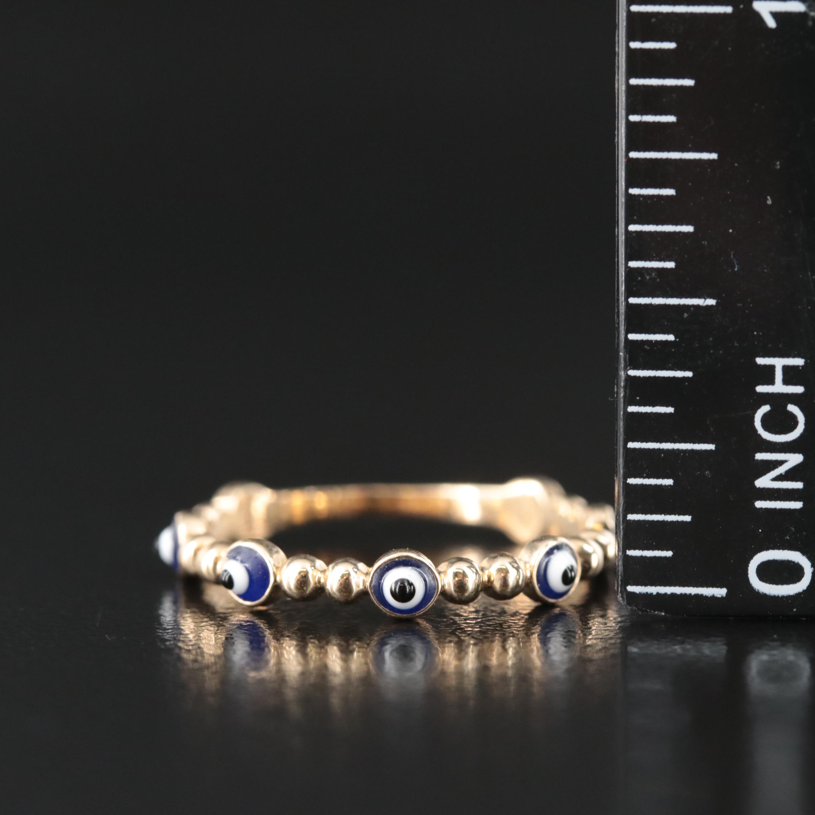 14K Evil Eye Band
