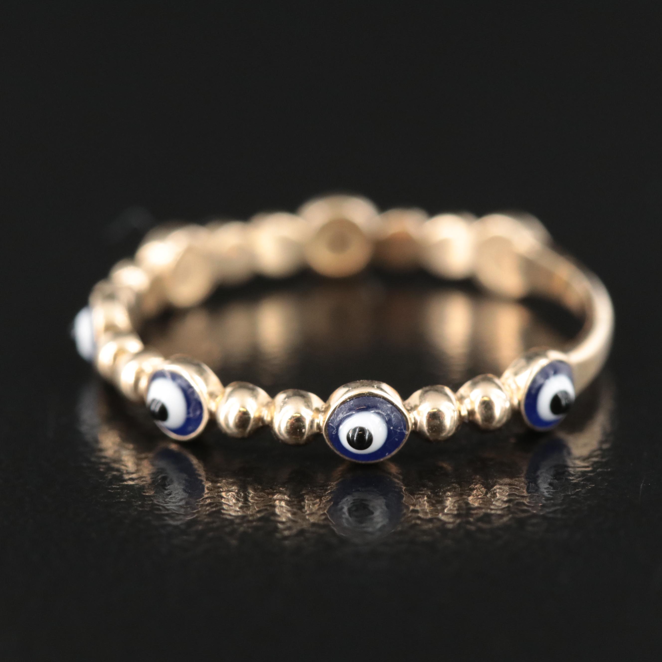 14K Evil Eye Band