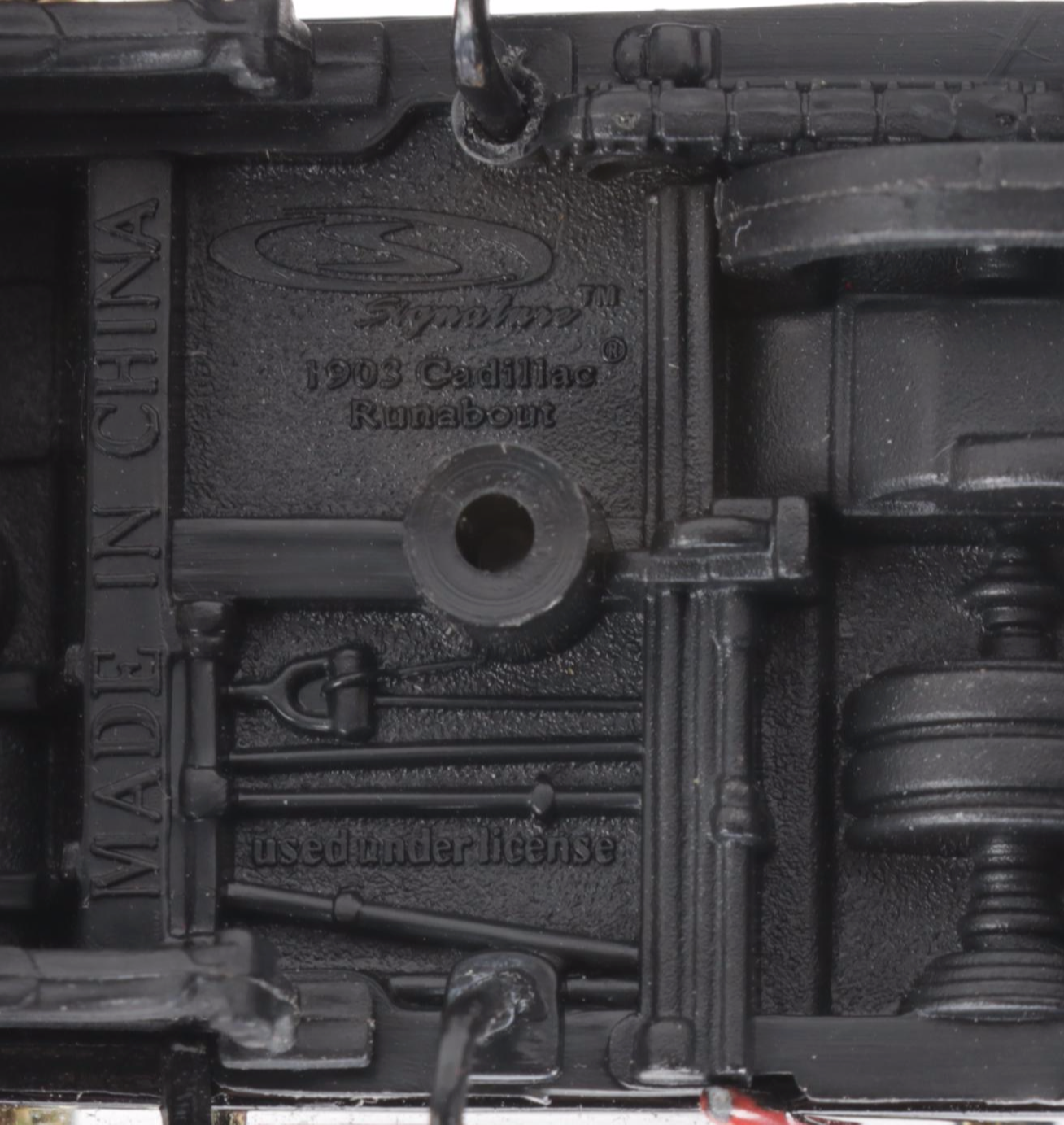 Cast Iron Horse Drawn Barrel Wagon Toy and 1903 Cadillac Runabout Model