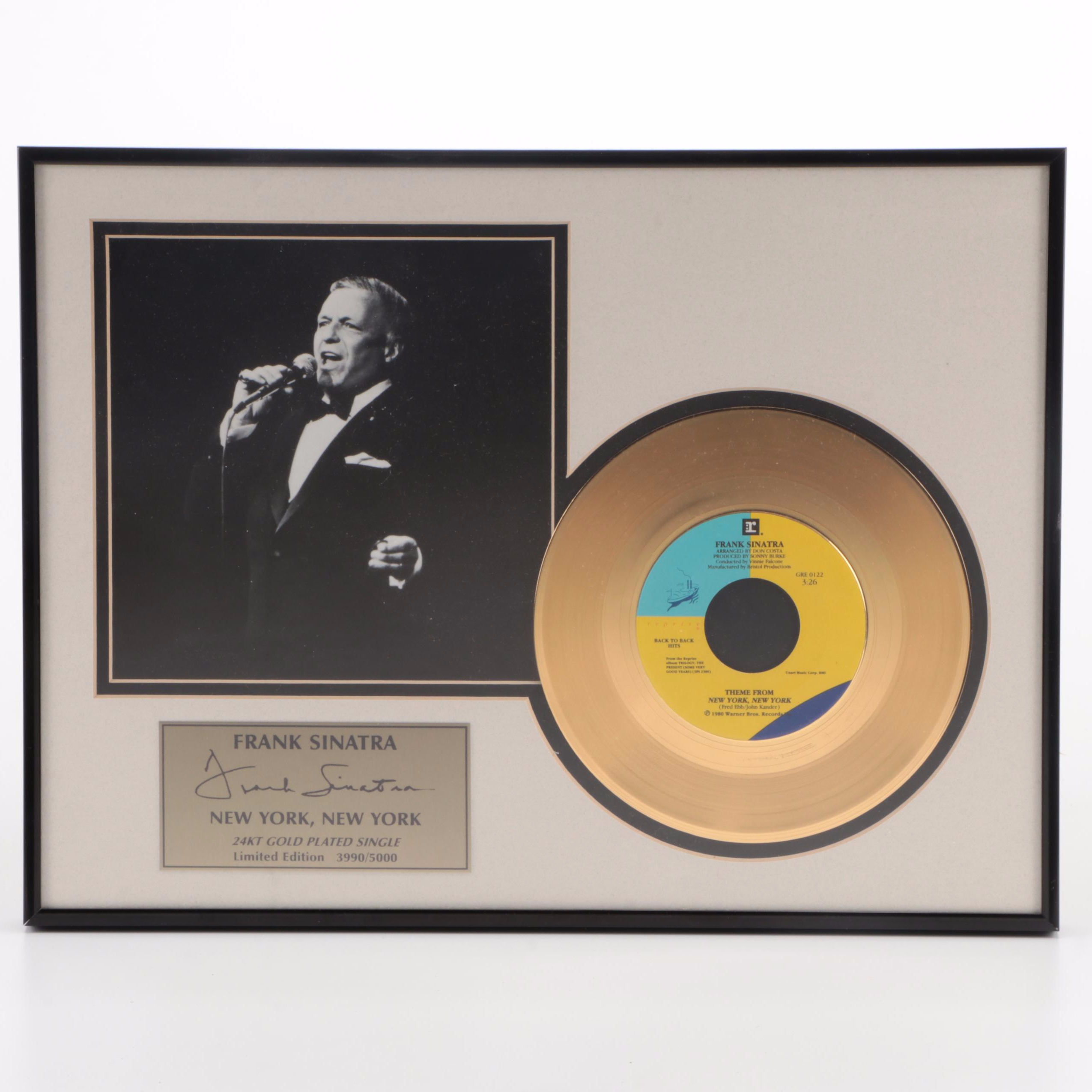 Limited Edition Frank Sinatra Gold Plated Single Display