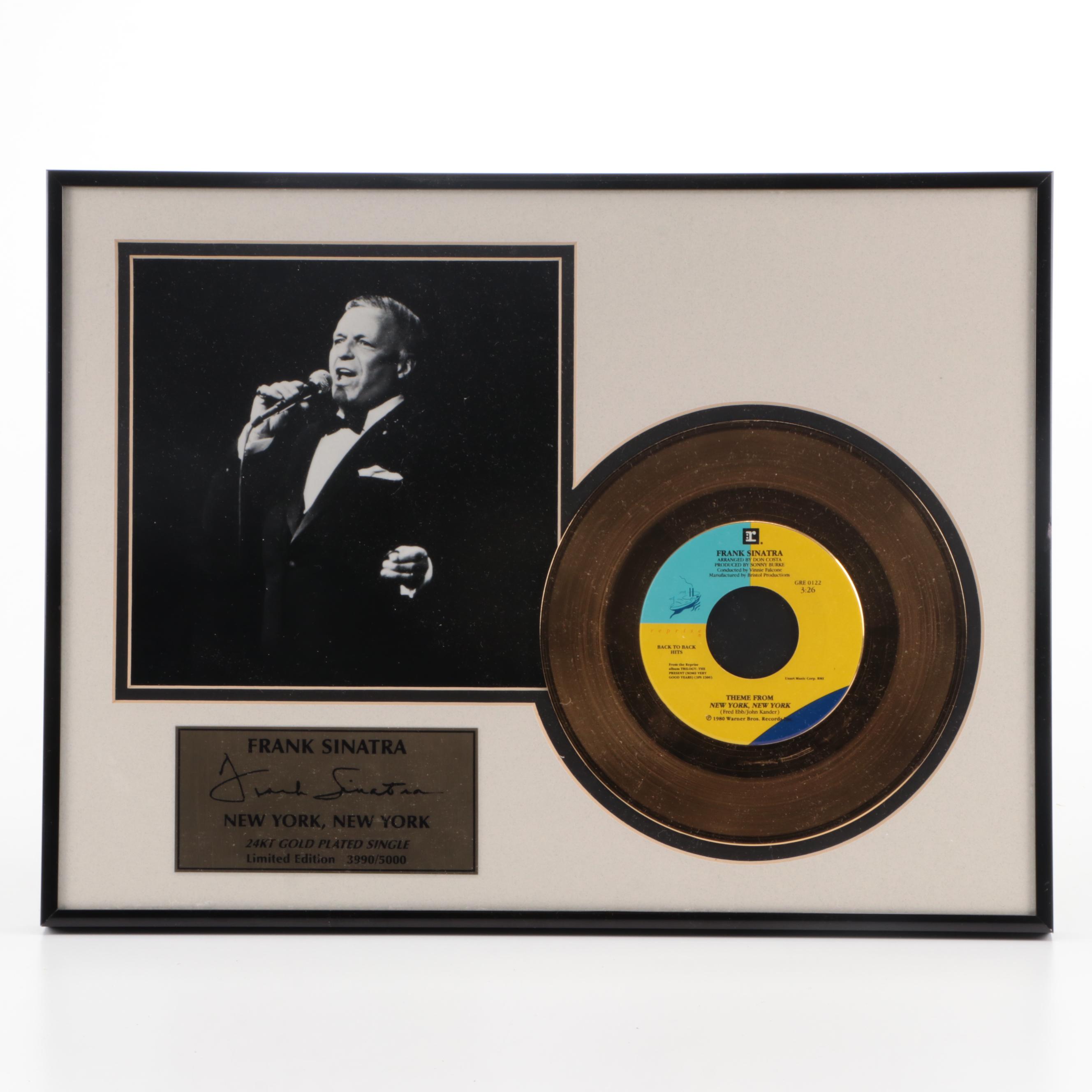 Limited Edition Frank Sinatra Gold Plated Single Display