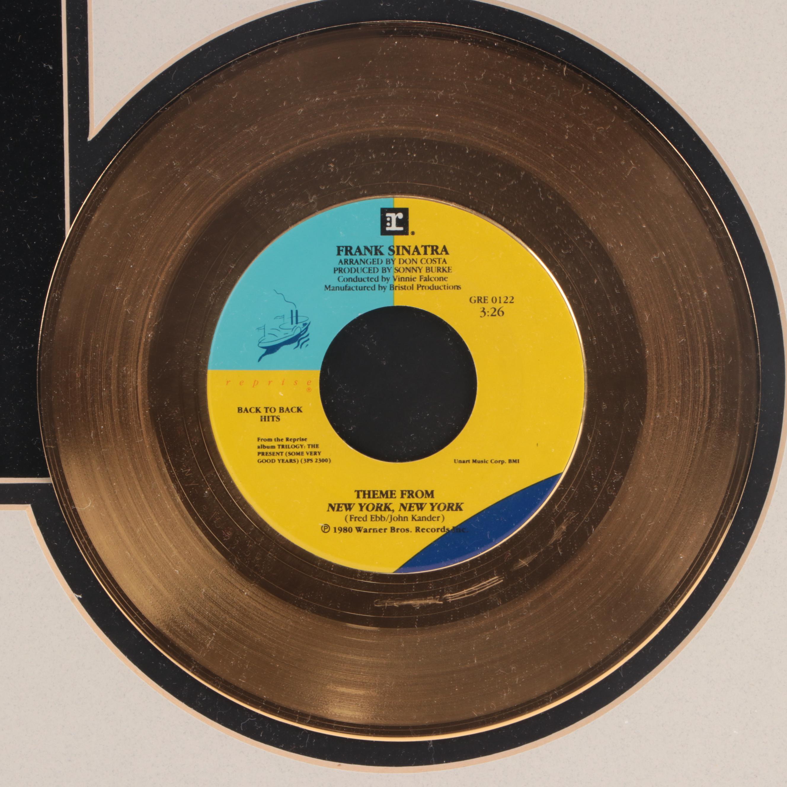 Limited Edition Frank Sinatra Gold Plated Single Display