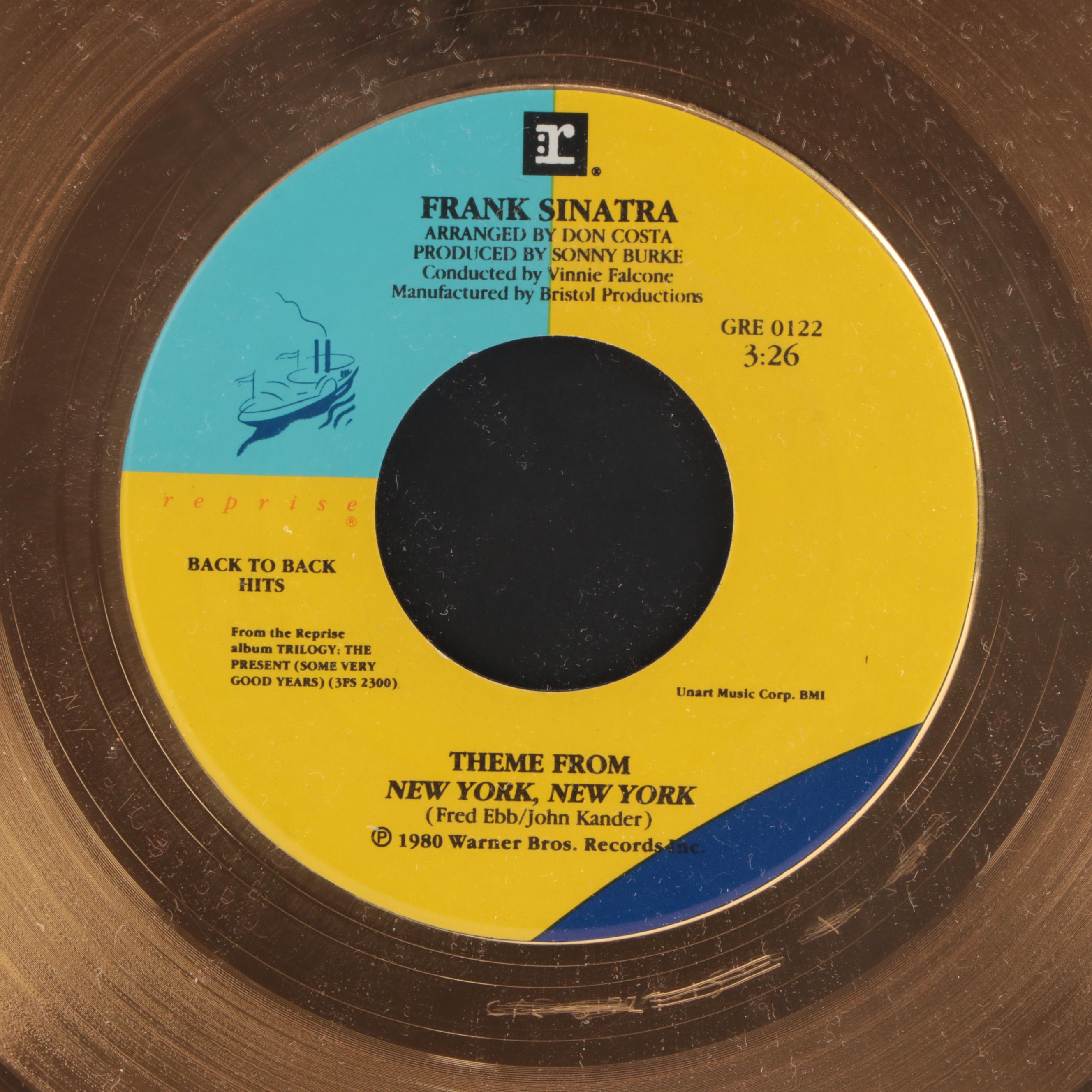 Limited Edition Frank Sinatra Gold Plated Single Display