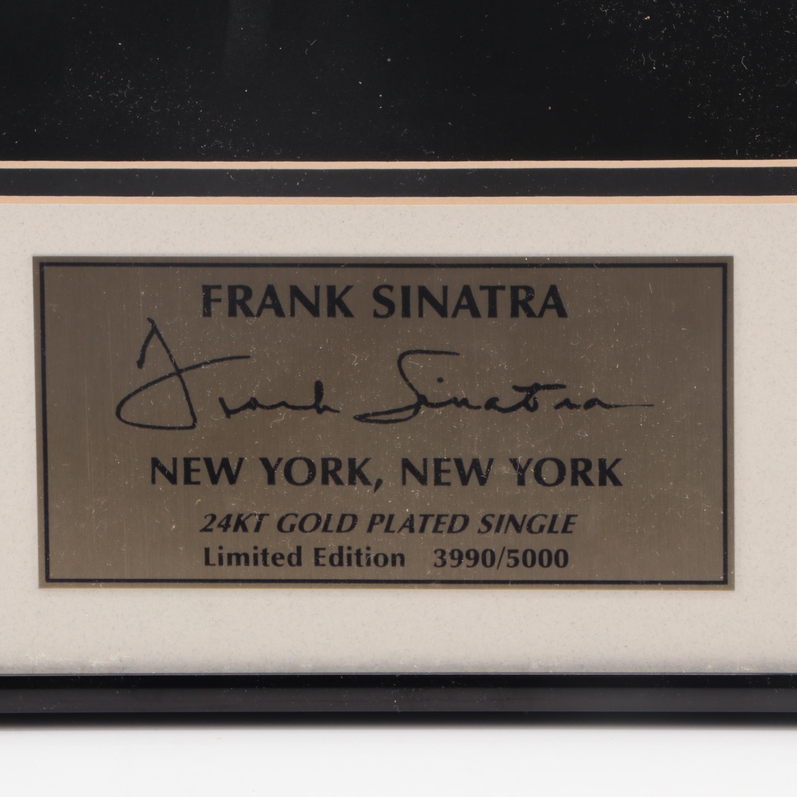 Limited Edition Frank Sinatra Gold Plated Single Display