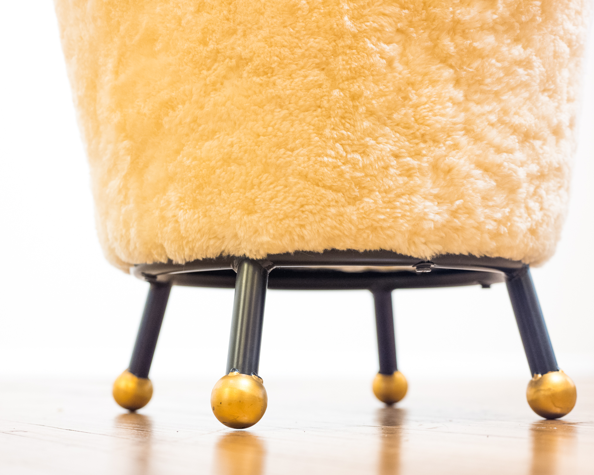 Safavieh Modernist Style Faux Shearling Upholstered Ottoman