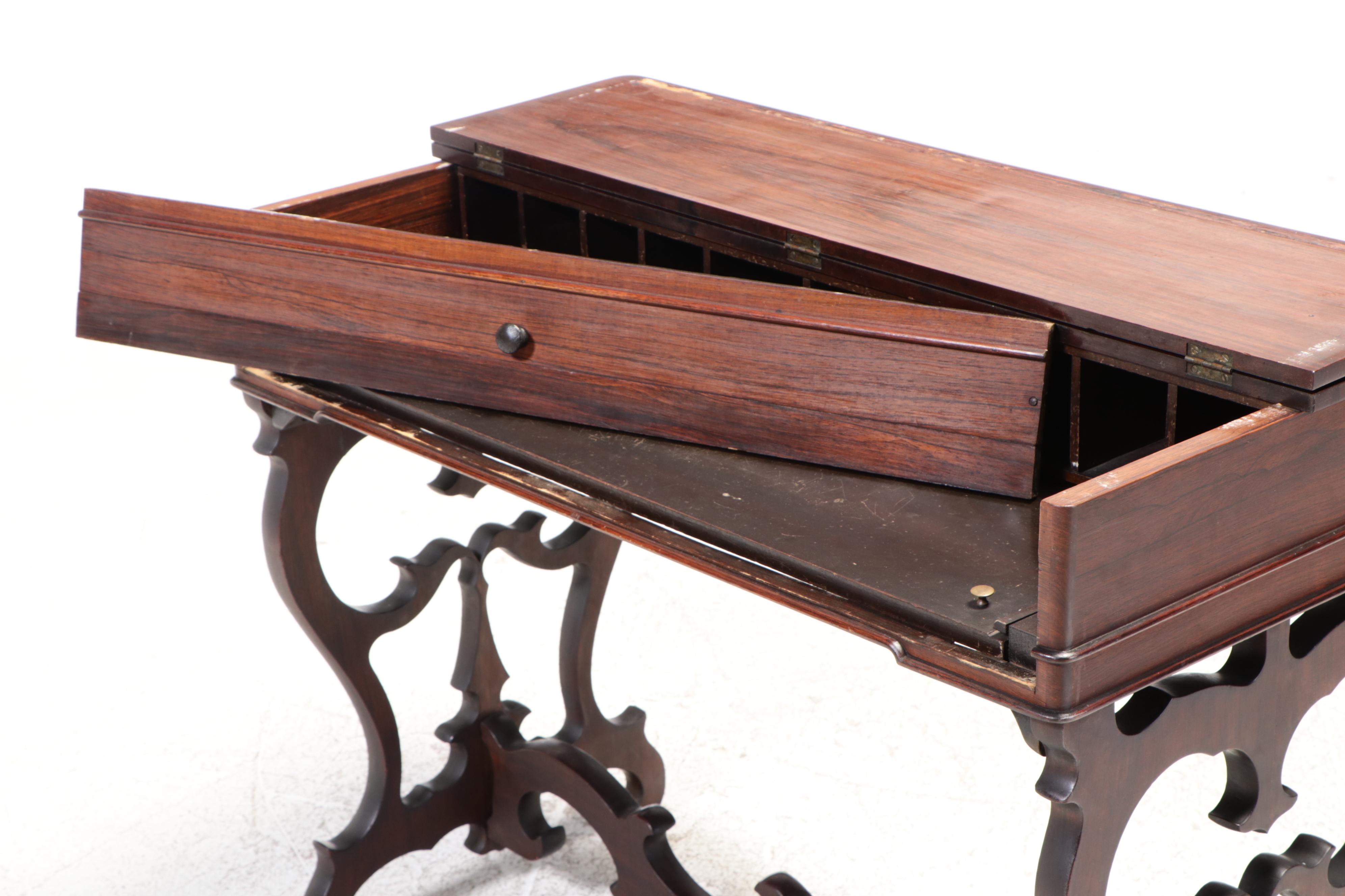 Victorian Rosewood Spinet Desk, Mid to Late 19th Century