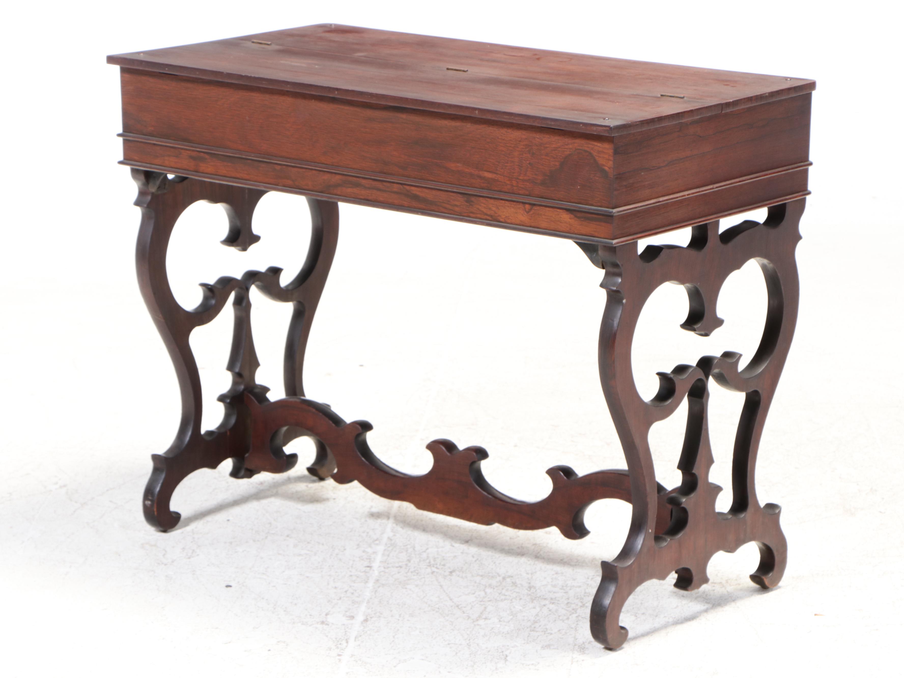 Victorian Rosewood Spinet Desk, Mid to Late 19th Century