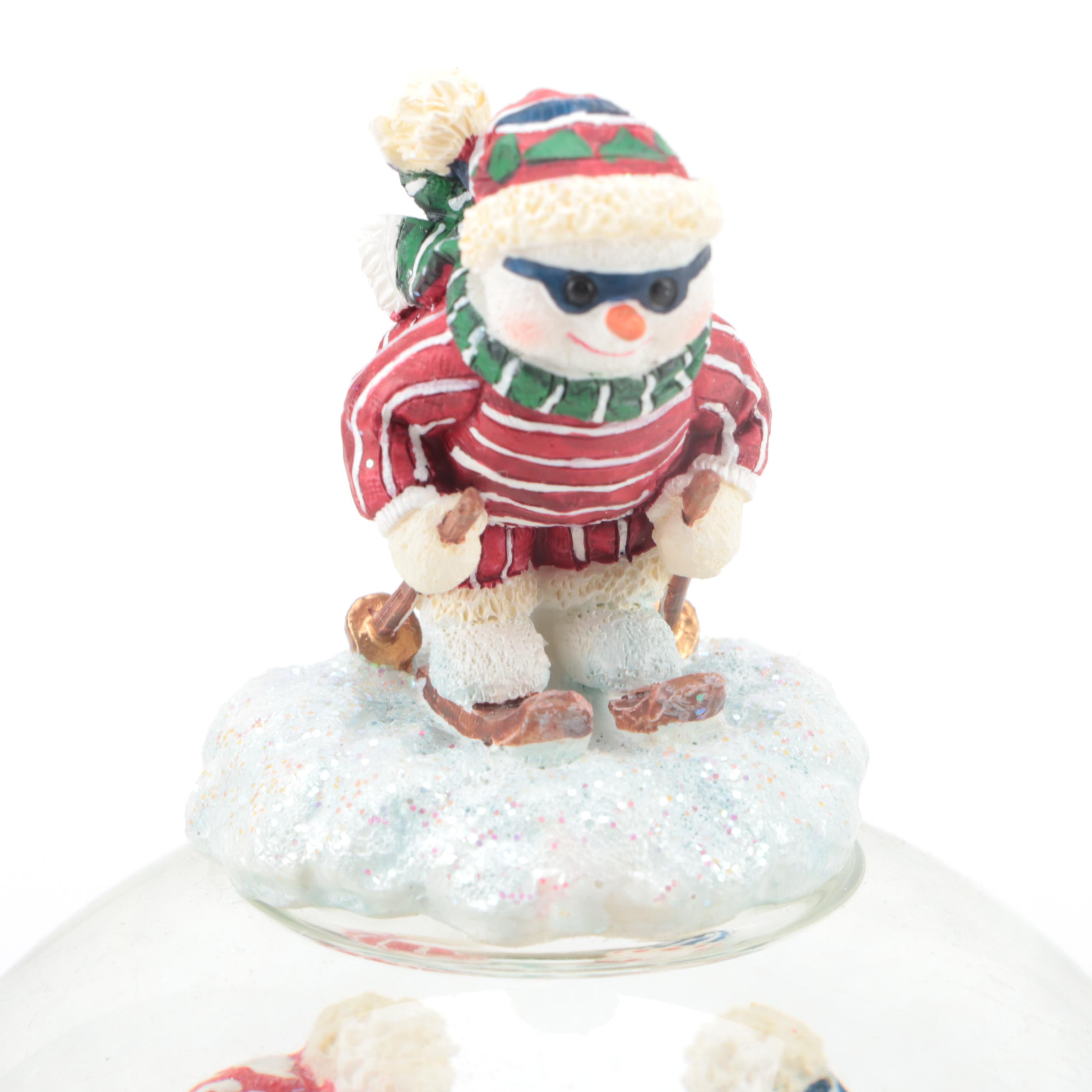 San Francisco Music Box Company Lighted Snowman Water Globe