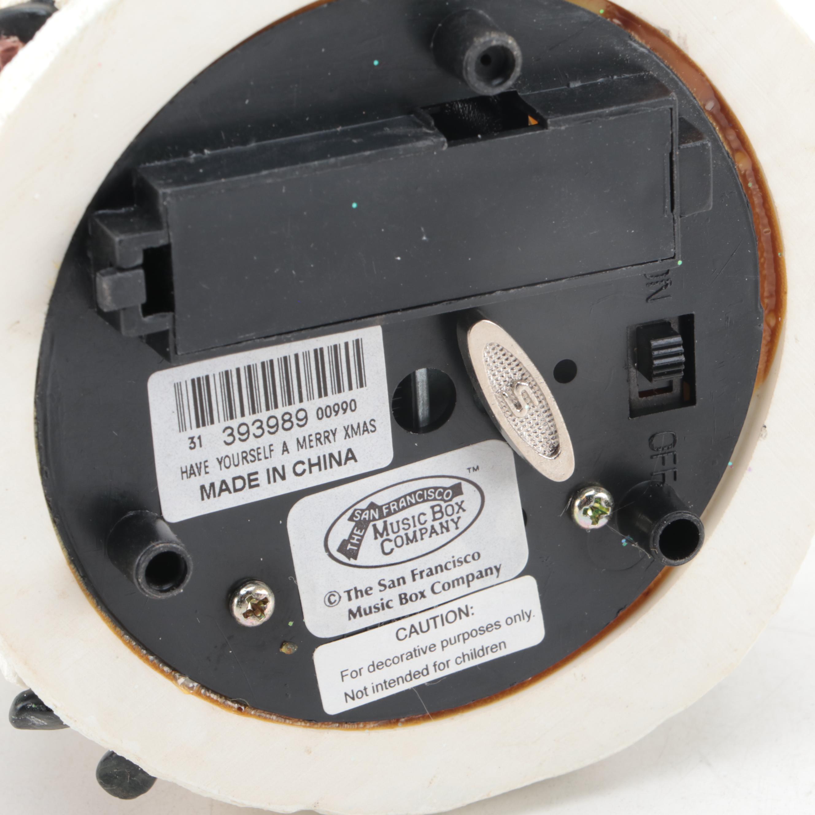 San Francisco Music Box Company Lighted Snowman Water Globe