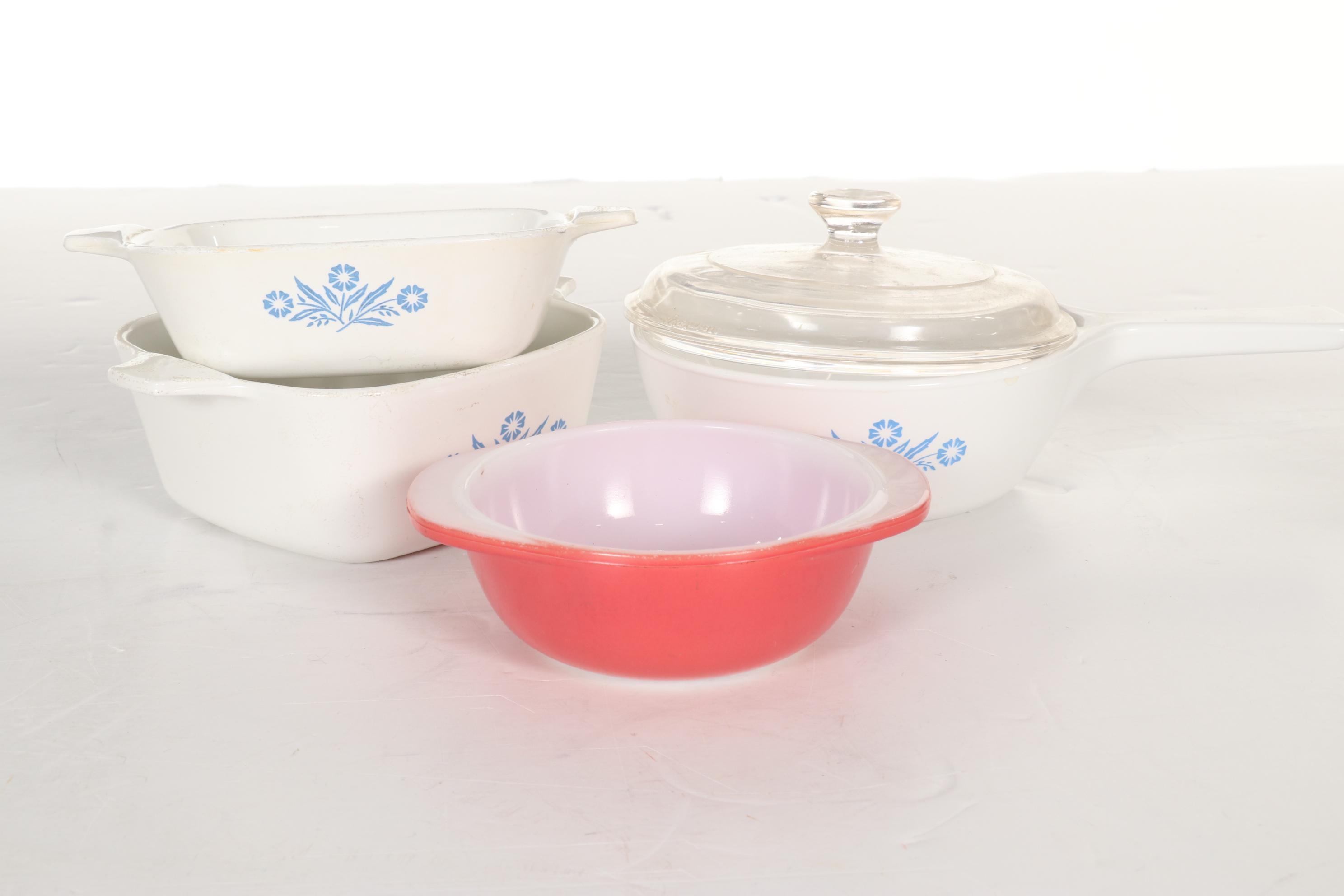 Pyrex "Old Orchard" Oval with Other Baking Dishes and Kitchenware