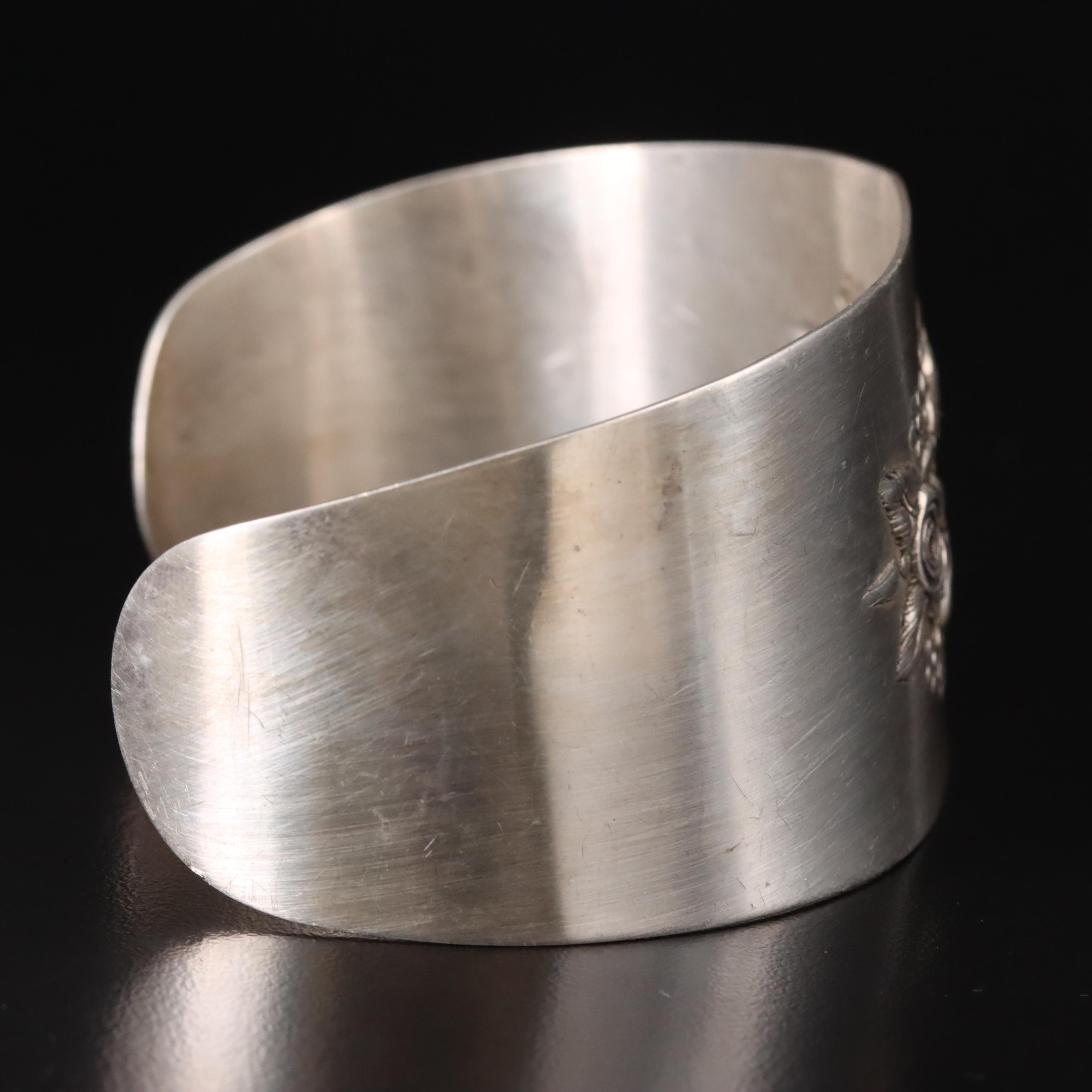Vintage Stieff Sterling Rose Cuff