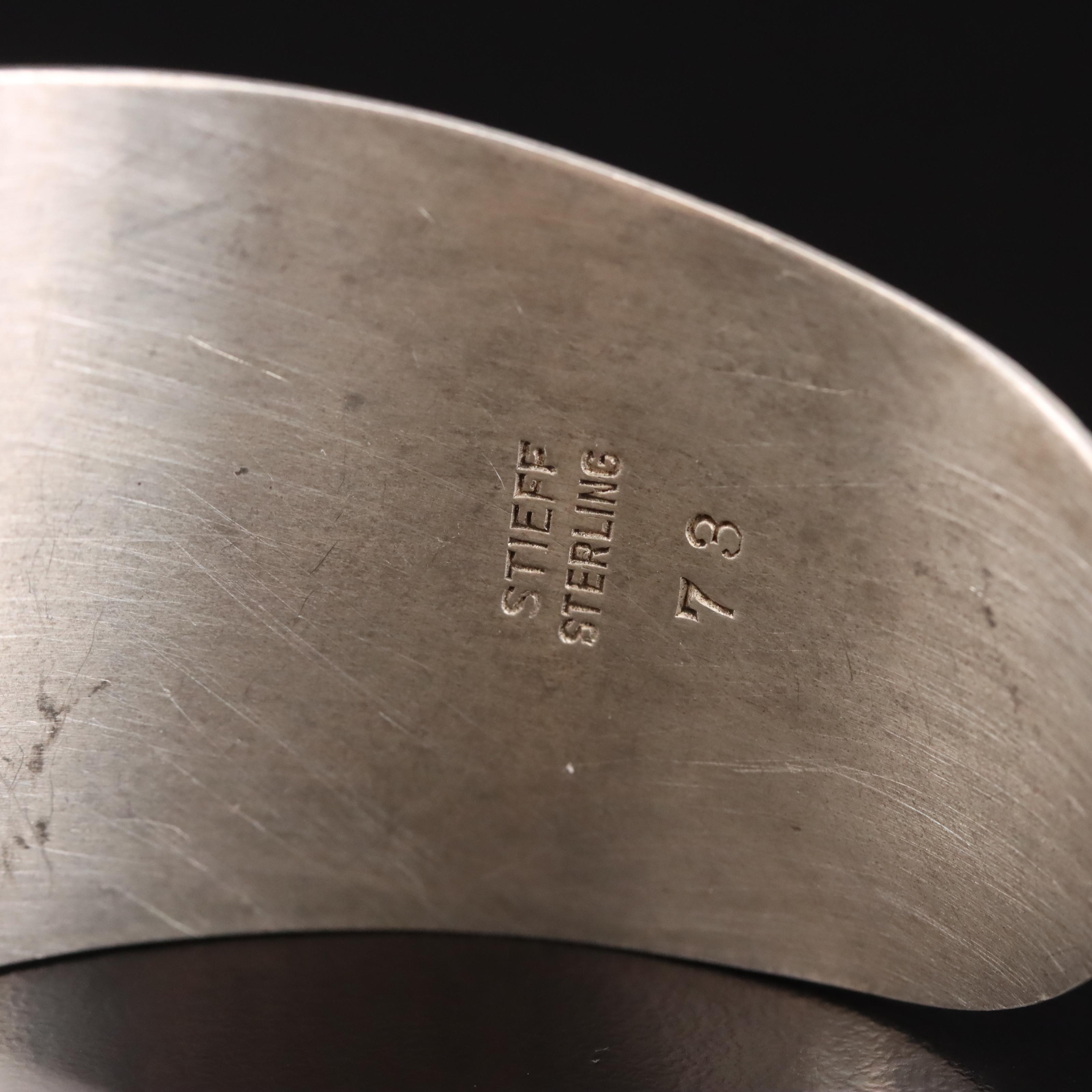 Vintage Stieff Sterling Rose Cuff