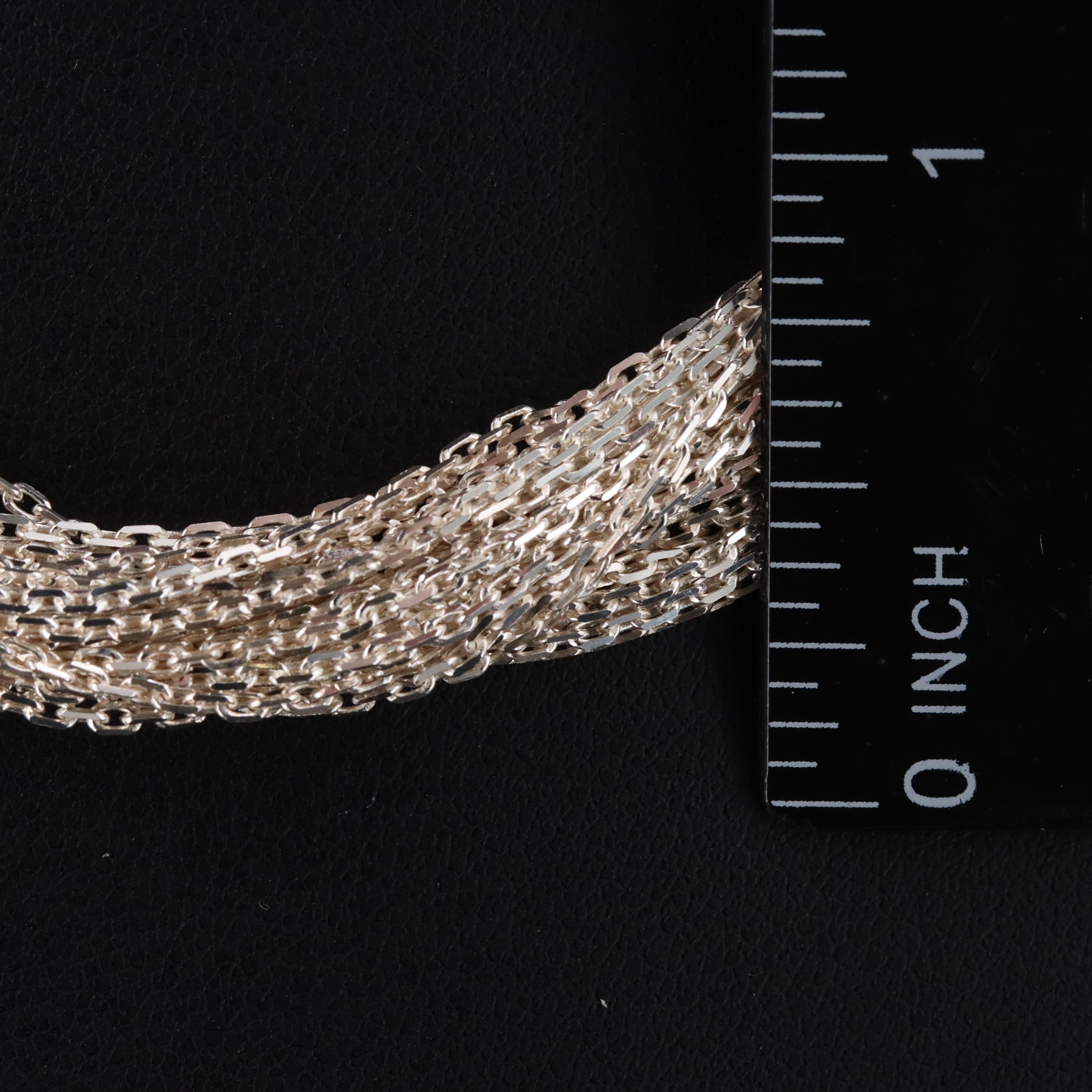 Sterling Multi-Strand Cable Chain Necklace