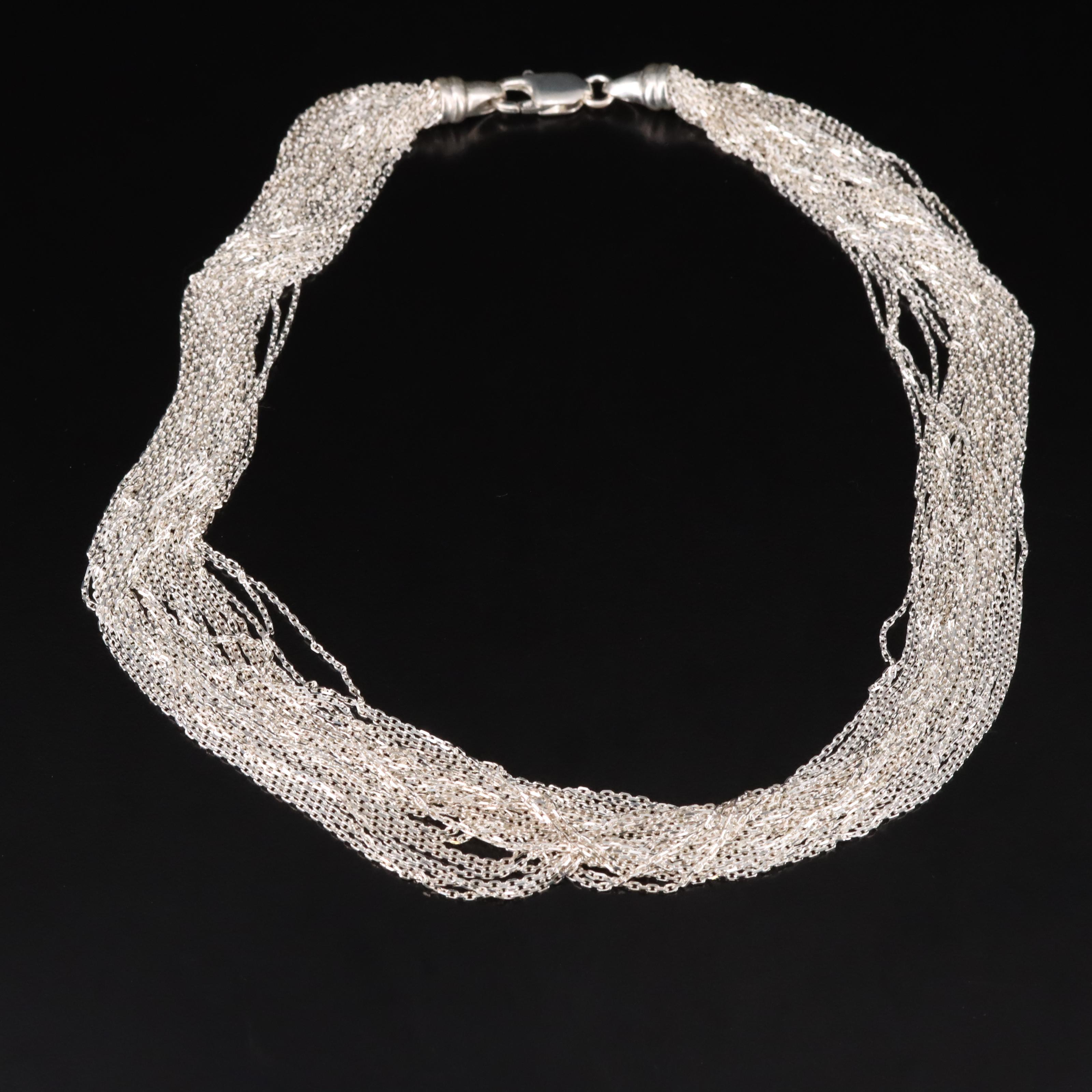 Sterling Multi-Strand Cable Chain Necklace
