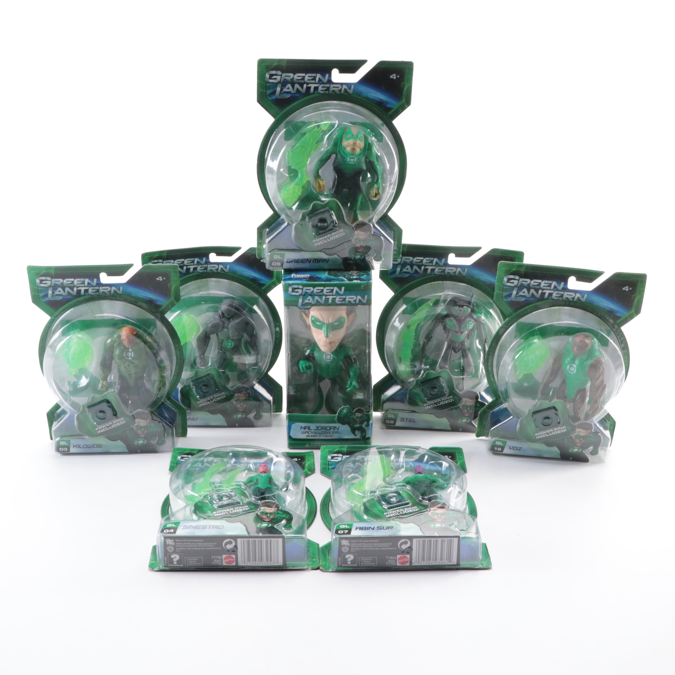 Mattel and Funko Green Man, Hannu and Other Green Lantern Action Figures