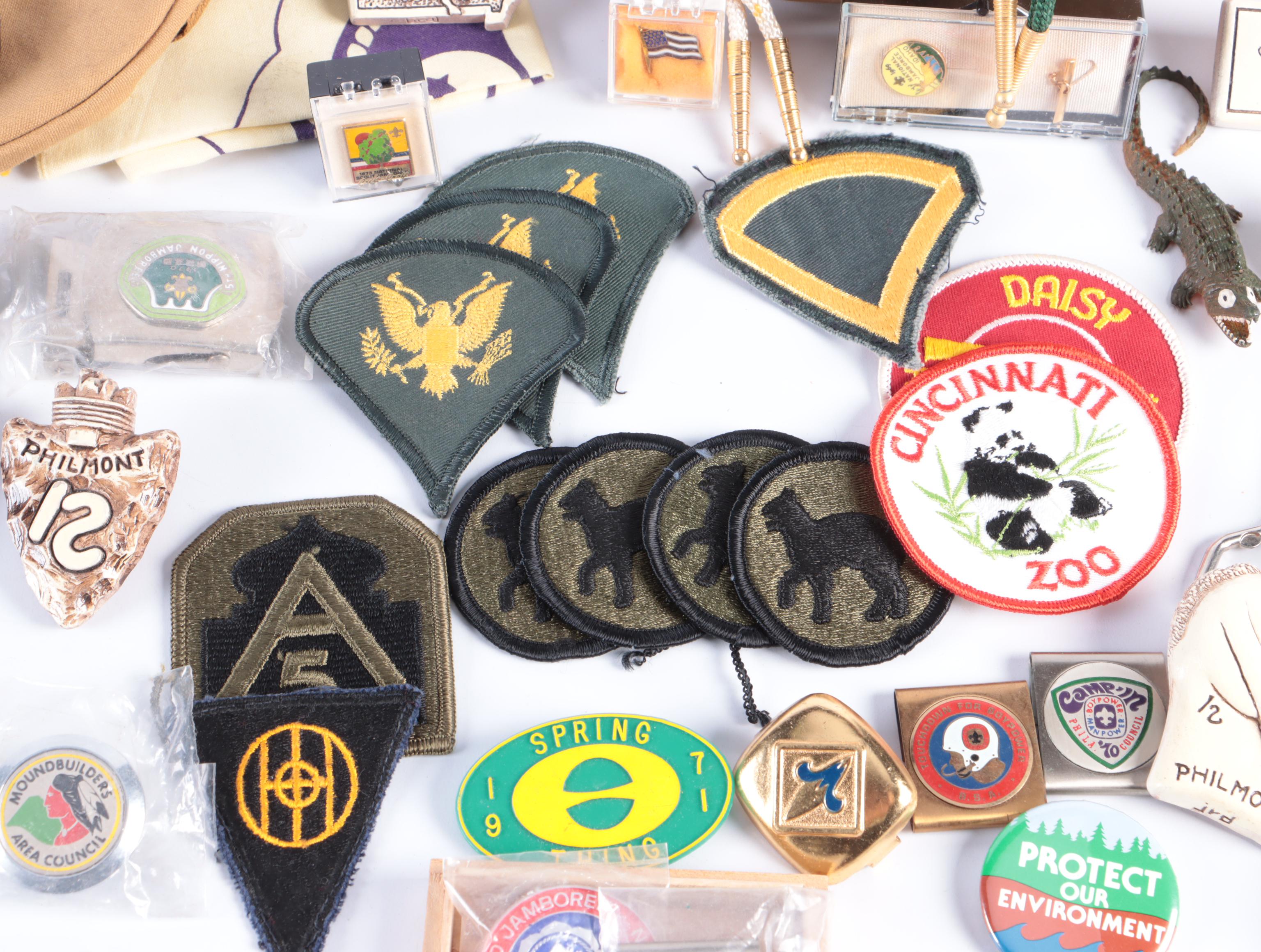 Boy Scouts and U. S. Military Patches, Pinback, Canteen and More