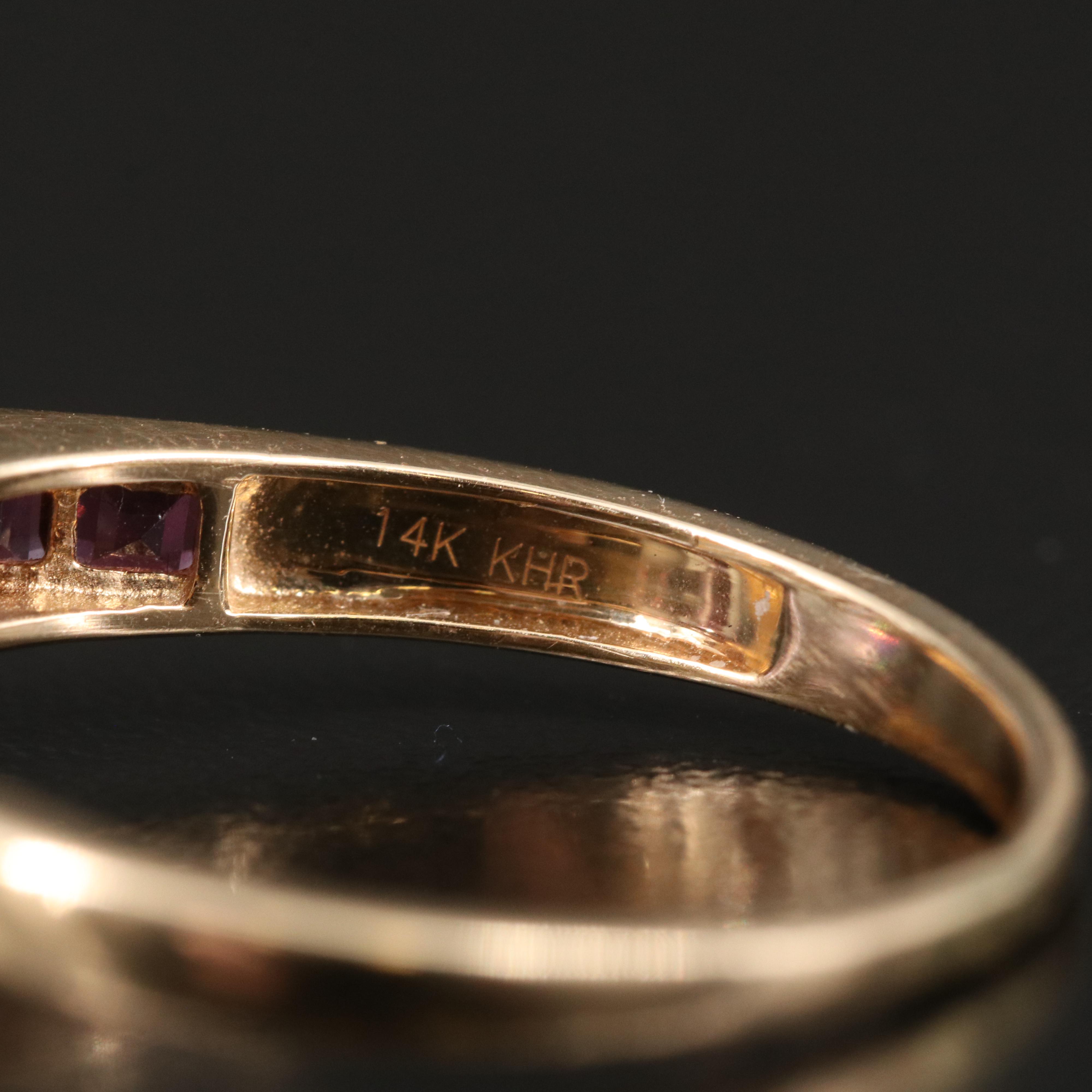 14K Kunzite, Diamond and Tourmaline Ring