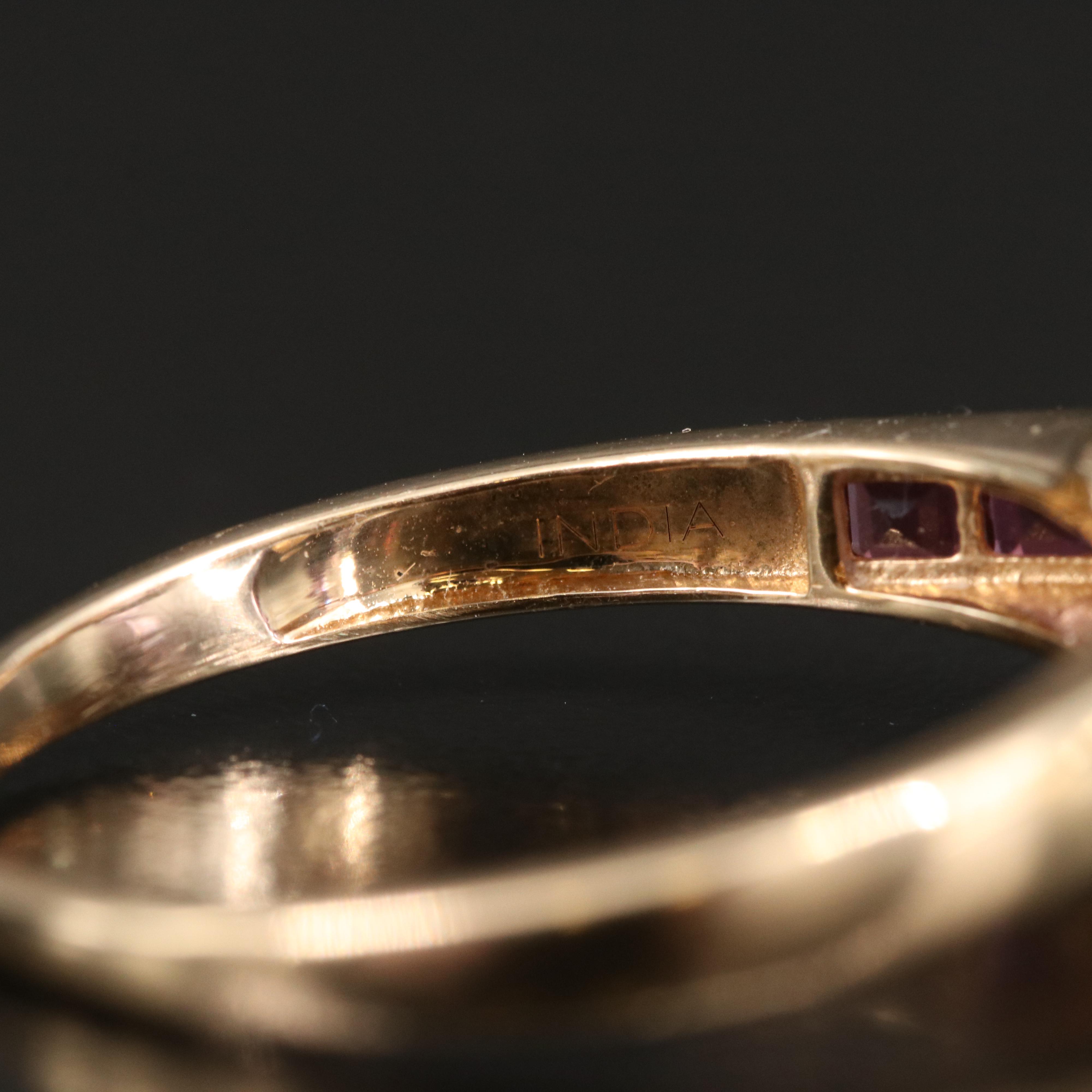 14K Kunzite, Diamond and Tourmaline Ring