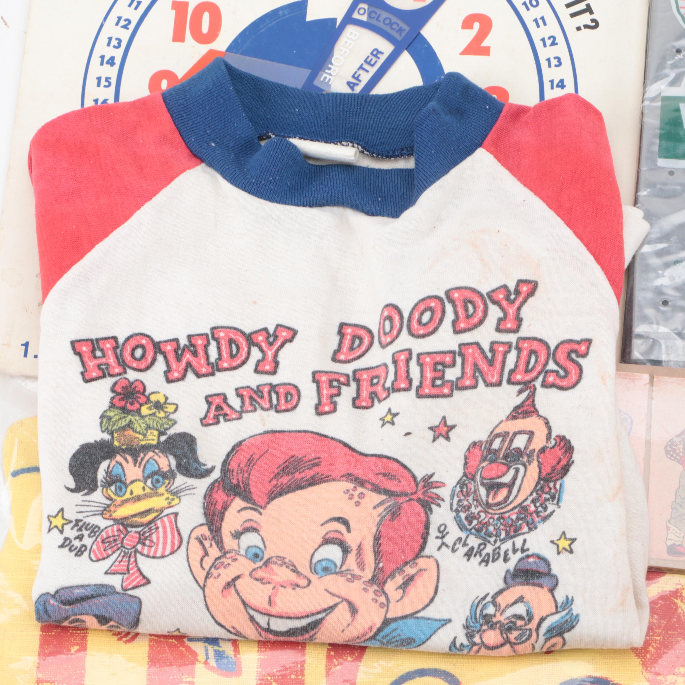 Howdy Doody Tableware with Other Collectibles, Mid-20th Century
