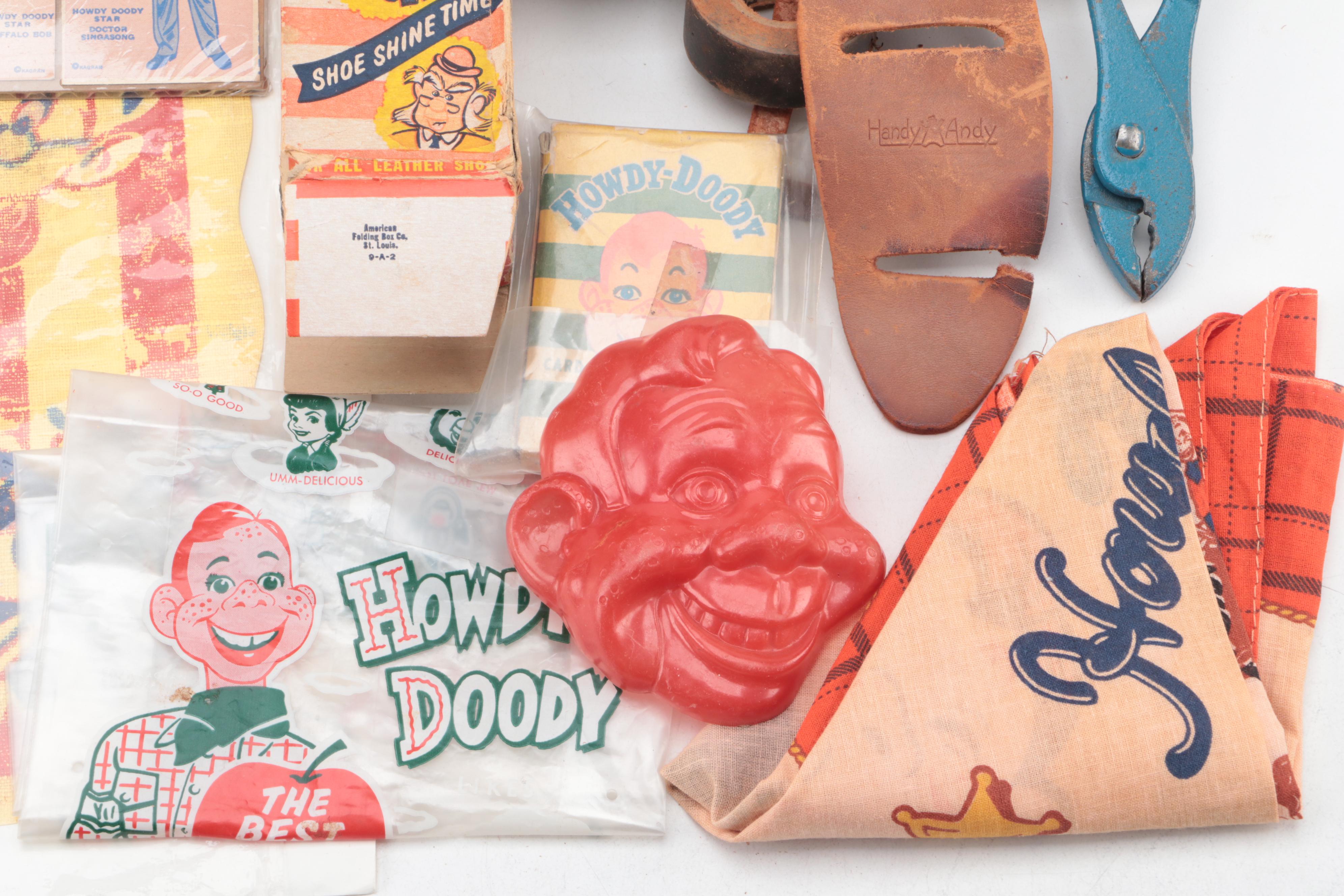 Howdy Doody Tableware with Other Collectibles, Mid-20th Century