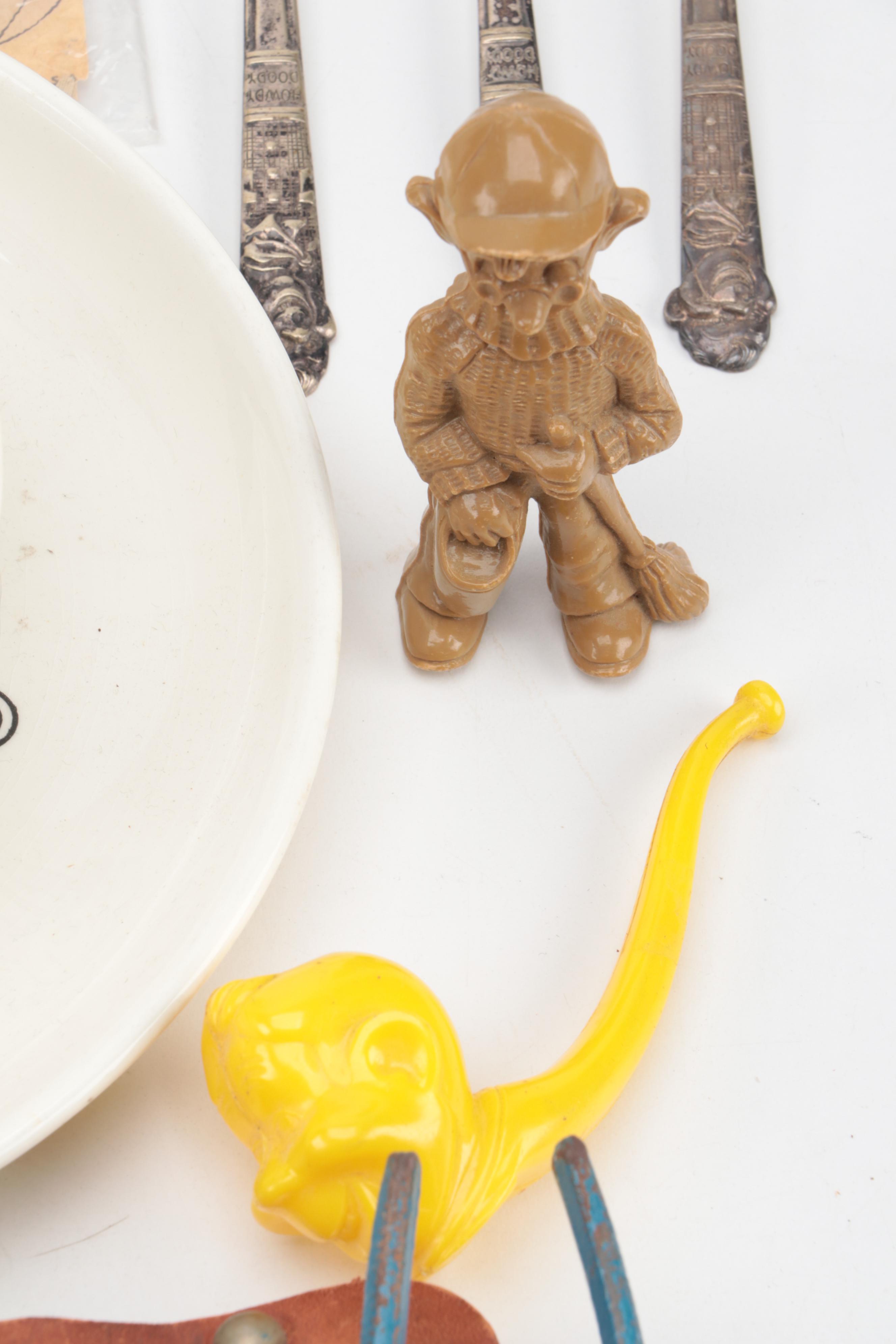Howdy Doody Tableware with Other Collectibles, Mid-20th Century
