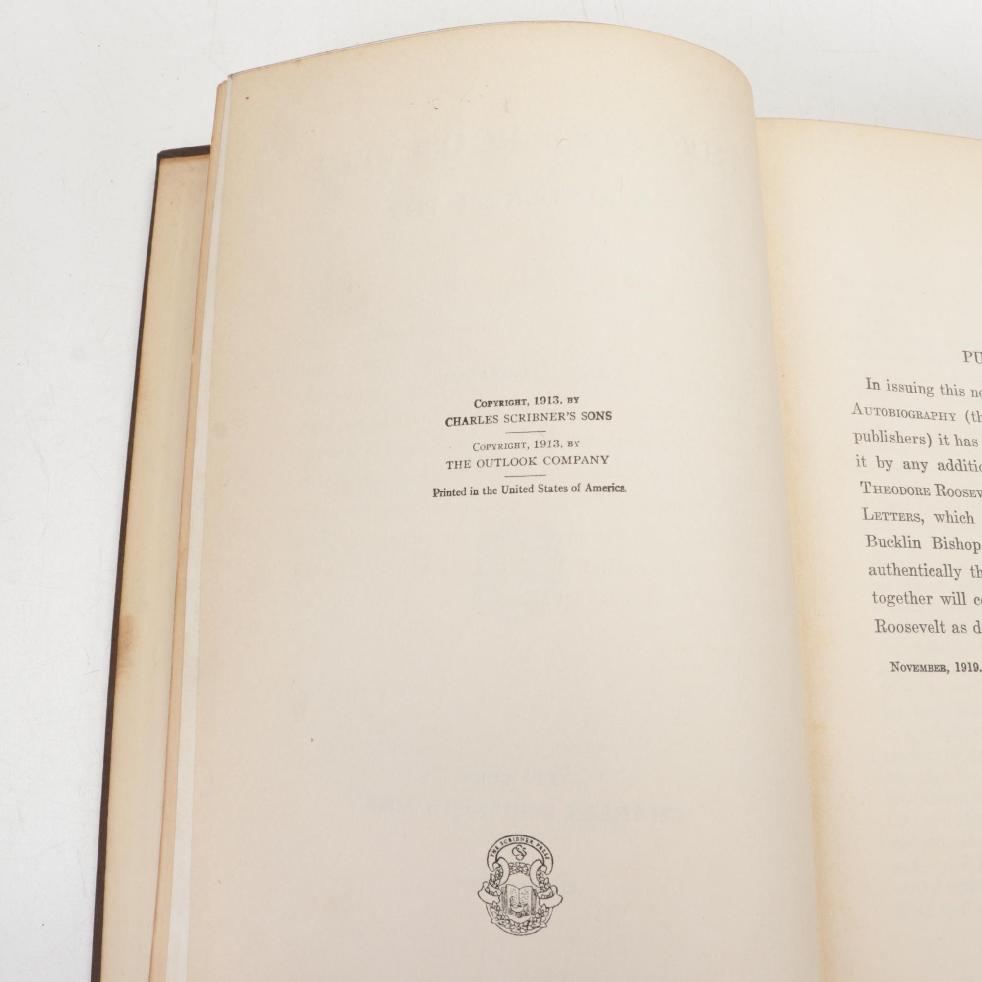 "An Autobiography," "African Game Trails," and More by Theodore Roosevelt, 1926