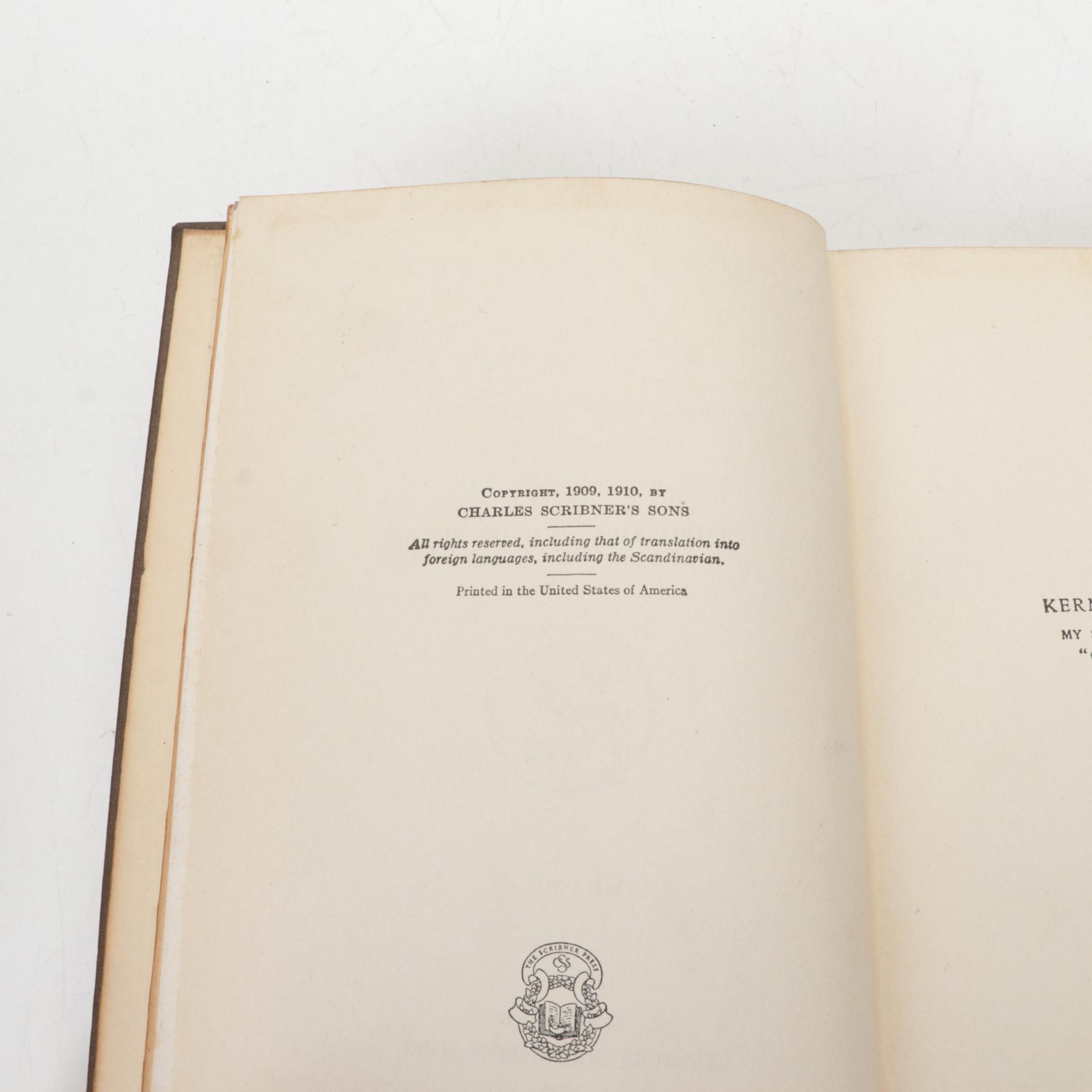 "An Autobiography," "African Game Trails," and More by Theodore Roosevelt, 1926