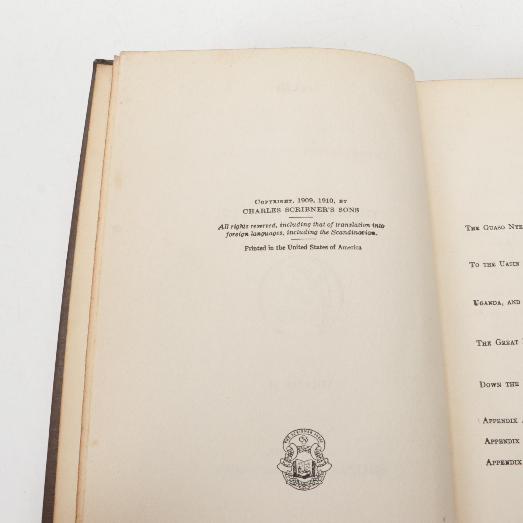 "An Autobiography," "African Game Trails," and More by Theodore Roosevelt, 1926