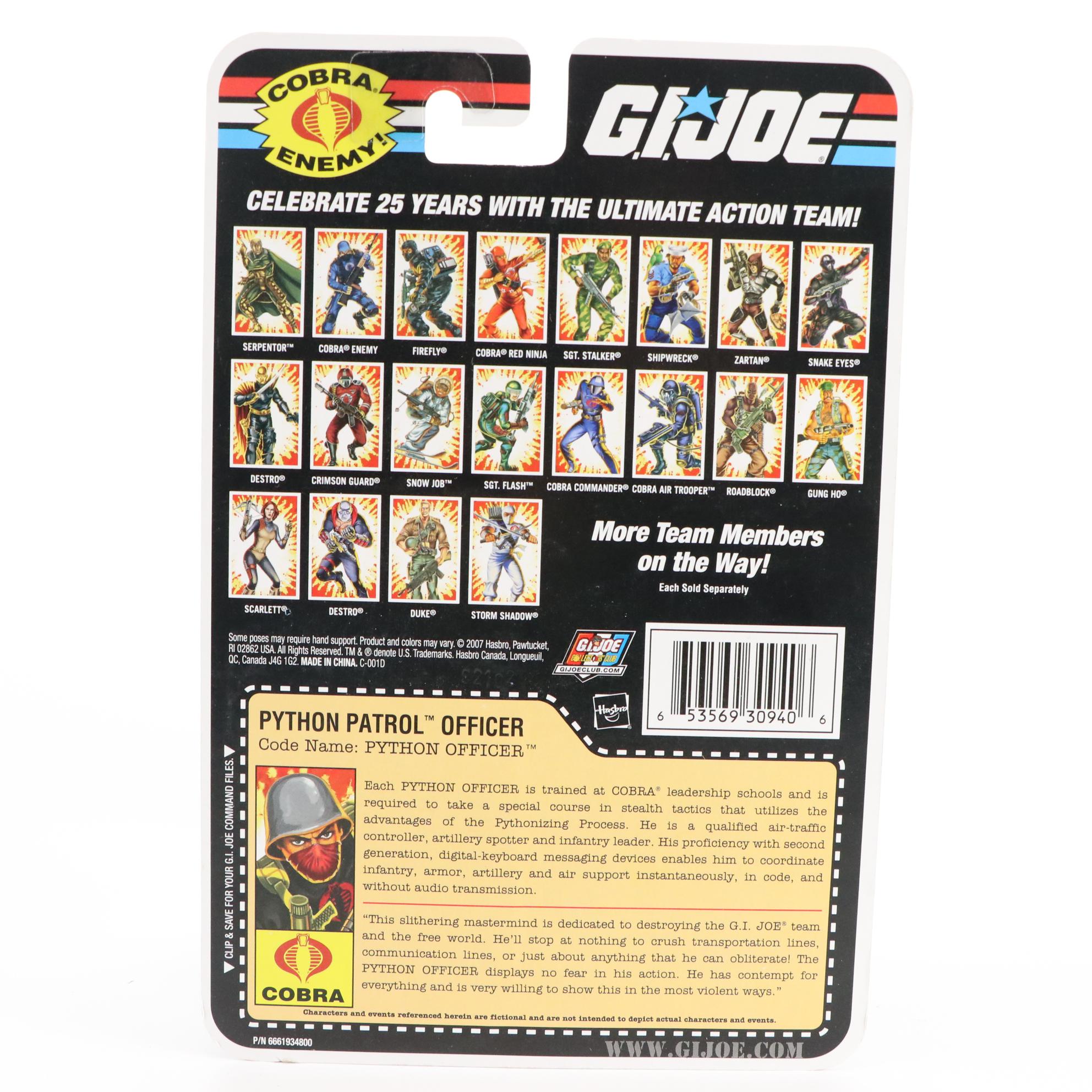 Hasbro Python Patrol Officer, Iron Grenadier, Zartan and Other G. I. Joe Figures