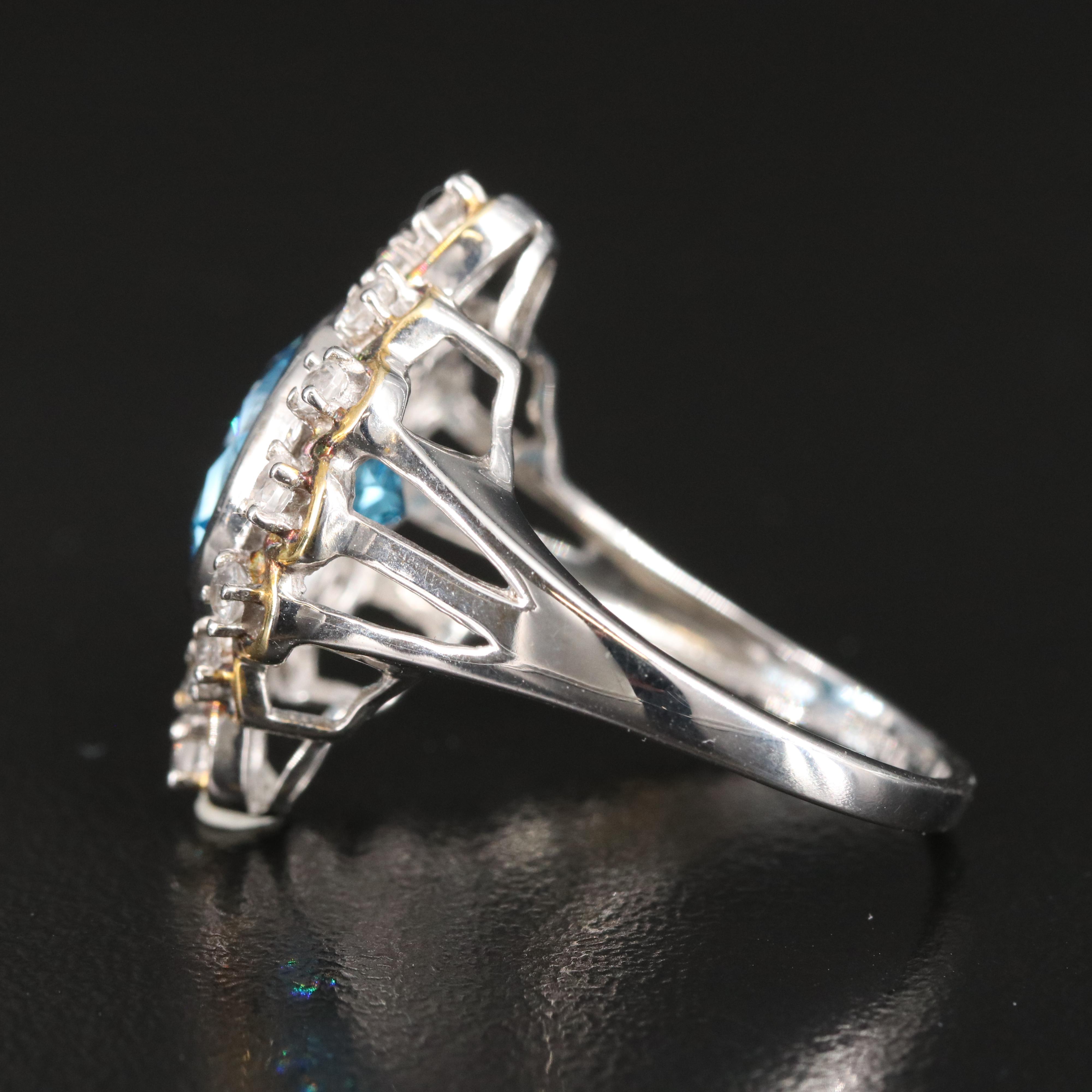 Sterling Topaz and Zircon Ring